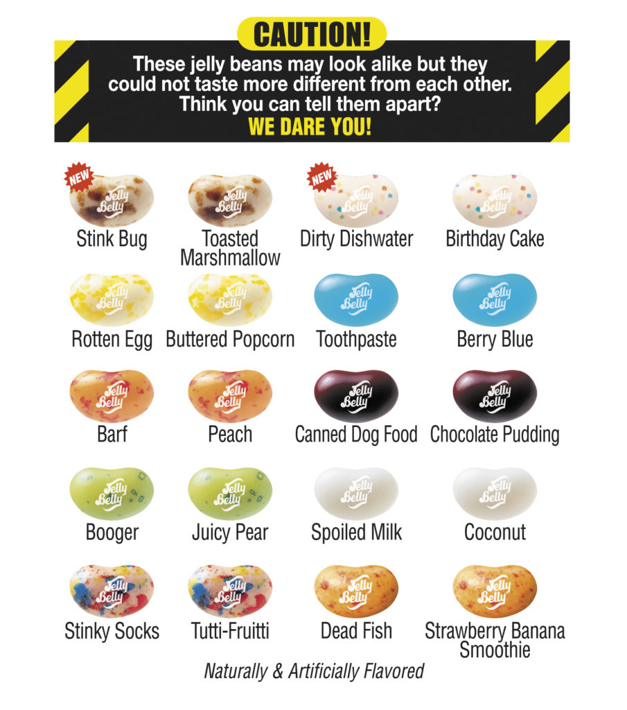 Bean Boozled Flavors Chart