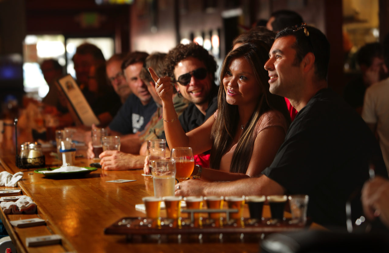 The Russian River Brewing Company was voted the Best Brew Pub in The Best of Sonoma contest. (r to l) Southern California residents Daniel and Erin Anne Wegman planned their vacation around their trip to the Russian River Brewing Company.