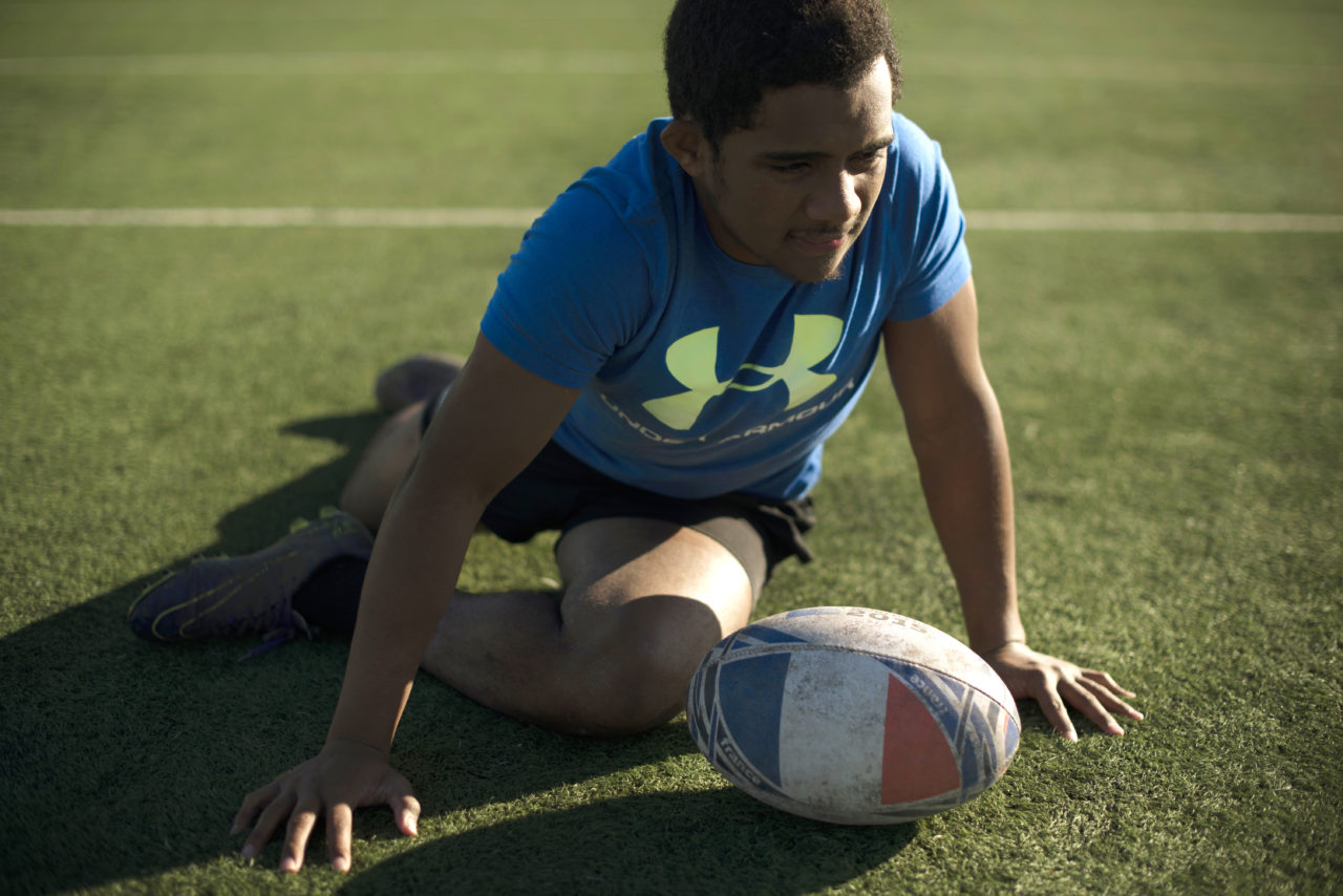 Rancho Cotati High School Junior Epi Feoko, 16, during Lobo Rugby Club practice at Elsie Allen High School in Santa Rosa, California. March 2, 2017. (Photo: Erik Castro/for The Press Democrat)