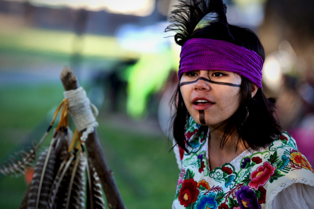 Patty Gomez of The Imaginists performed The Butterfly's Evil Spell/ El Malefic de la Mariposa, a play by Federico Garcia Lorca at Martin Luther King, Jr. Park in Santa Rosa, Friday, July 24, 2015. (Crista Jeremiason / The Press Democrat)