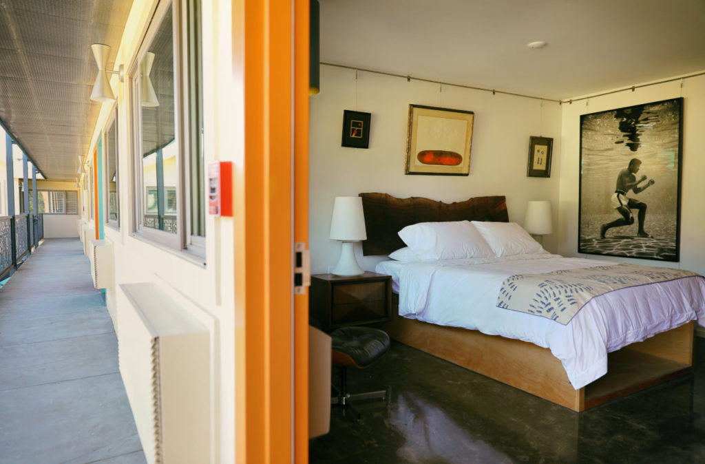 A room furnished with 1960's era decor at the Astro Motel, in Santa Rosa. (Christopher Chung/ The Press Democrat)