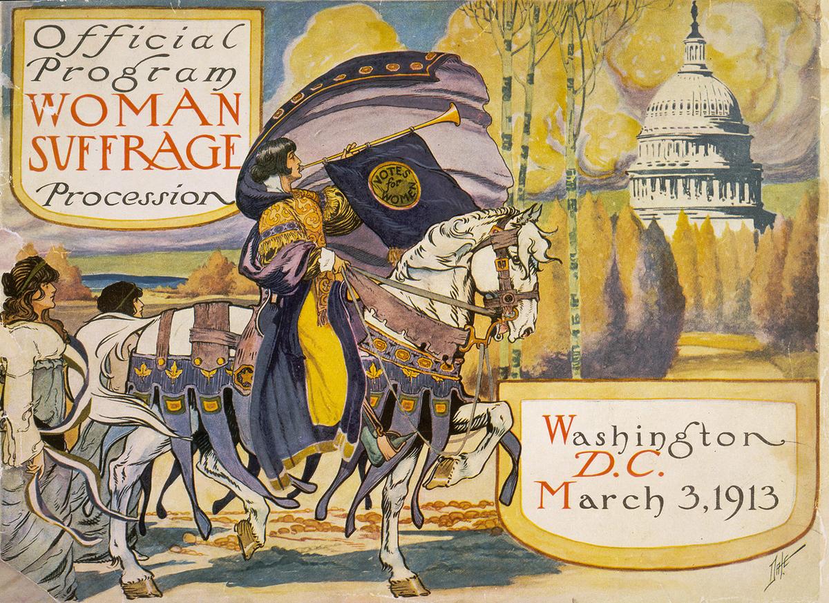 Cover of the program for the 1913 women's suffrage procession. (Library of Congress)