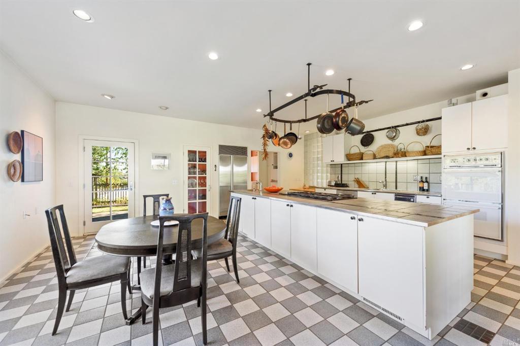 The kitchen at the Estate House guest lodging at Kenneth Carl Estate in Healdsburg. 