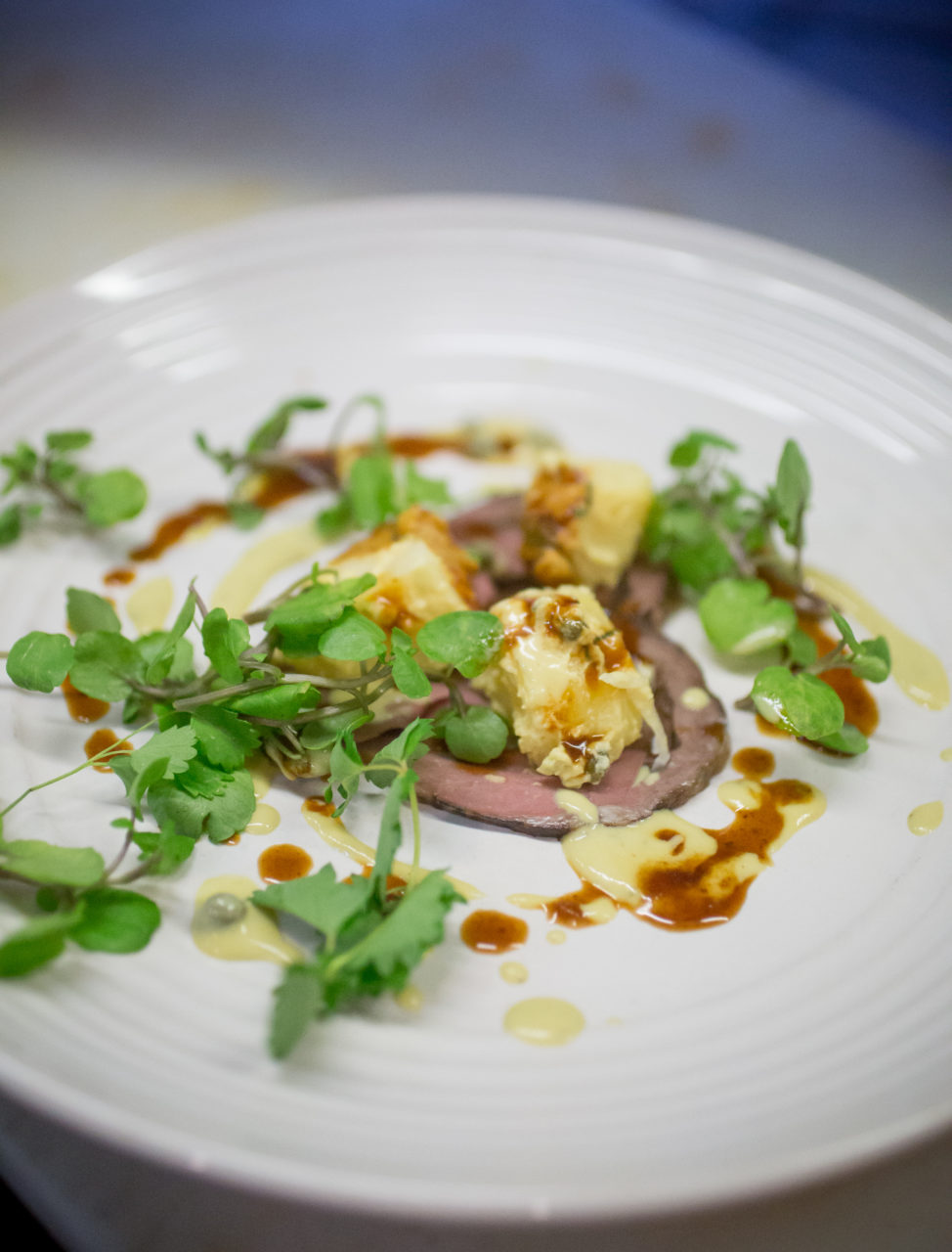 Lamb heart and potatoes are served at Mateo's Cocina Latina in Healdsburg, Calif. Saturday, June 25, 2016. Mateo's Cocina Latina is beginning to offer sustainable feasts that include every part of the animals butchered for the dinner, including suckling pig brain mousse and pigs tails. (Jeremy Portje / For The Press Democrat)