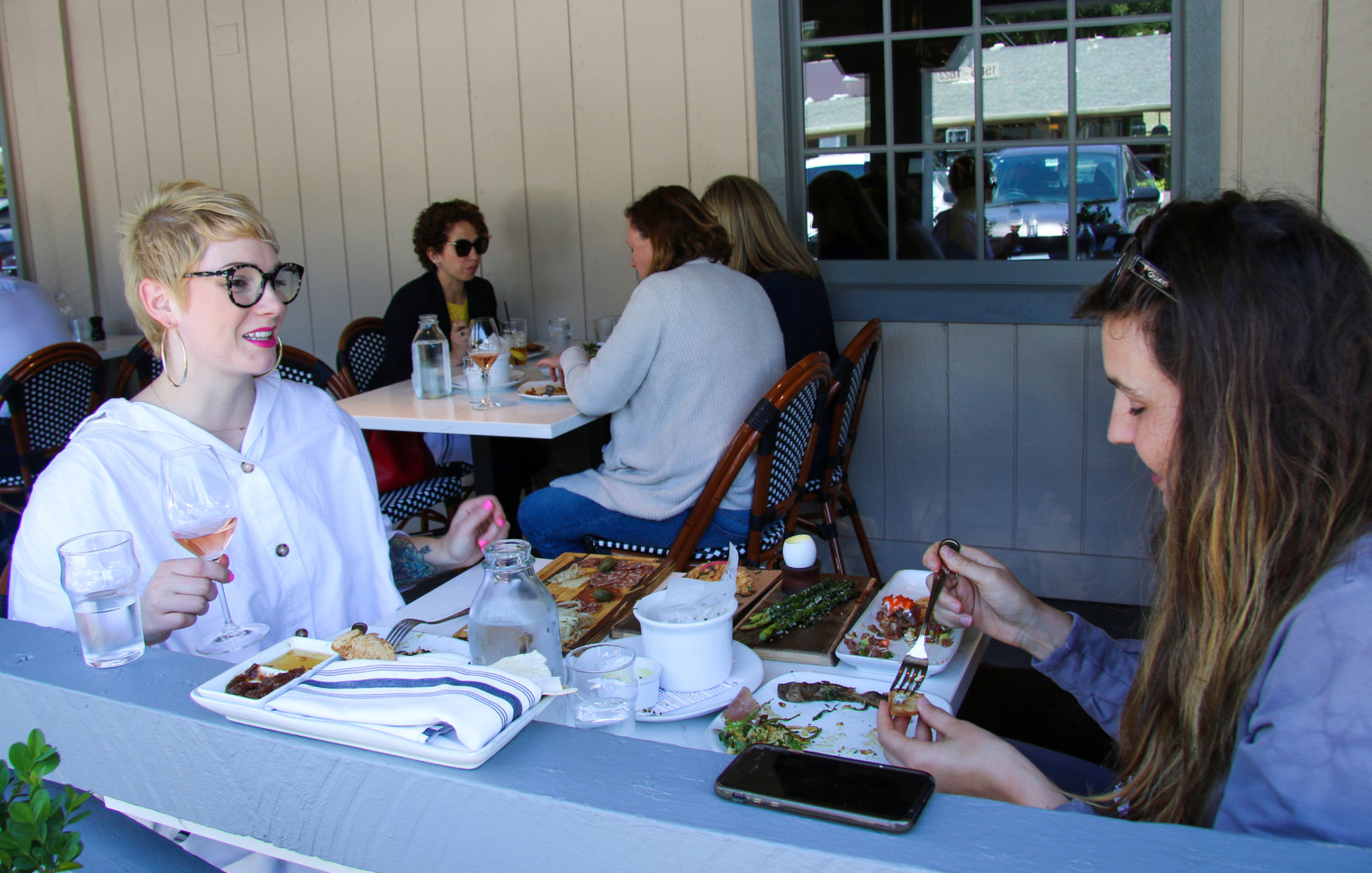 Guests at the new Willi's Wine Bar in Santa Rosa, on opening day. (Heather Irwin / Sonoma Magazine)