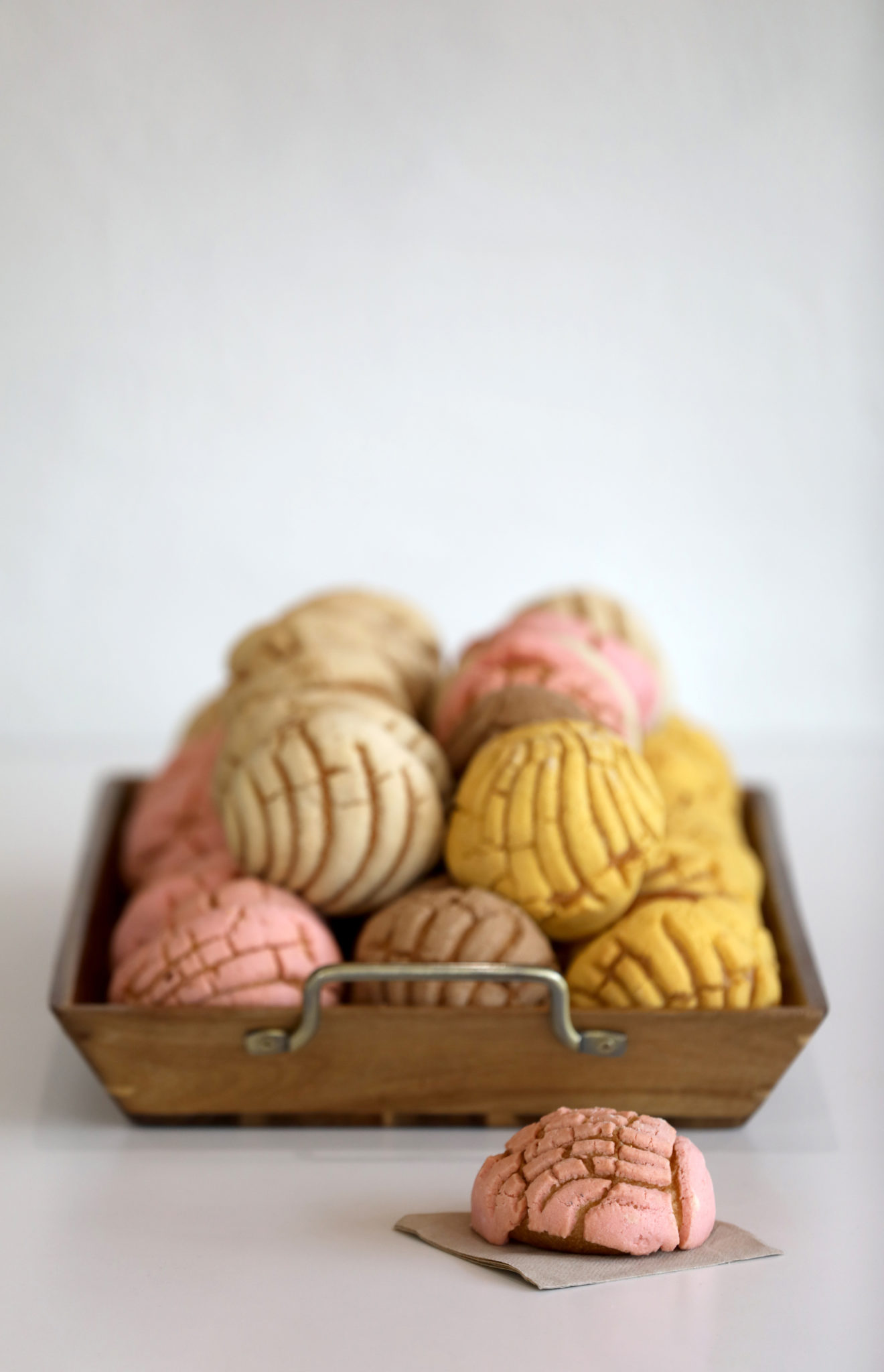 Conchas, a Mexican sweet bread, at Tia Maria Panaderia y Pasteleria in Santa Rosa on Tuesday, August 6, 2019. (Beth Schlanker)