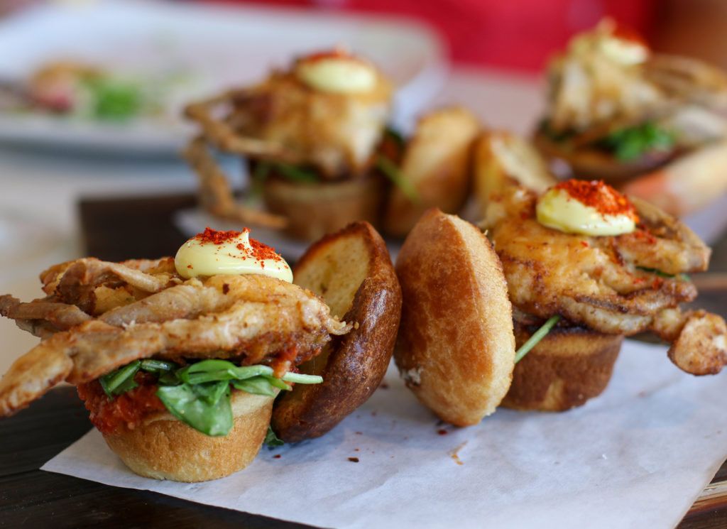 Soft shelled crab BLT at Willi’s Wine Bar in Santa Rosa. (Heather Irwin)