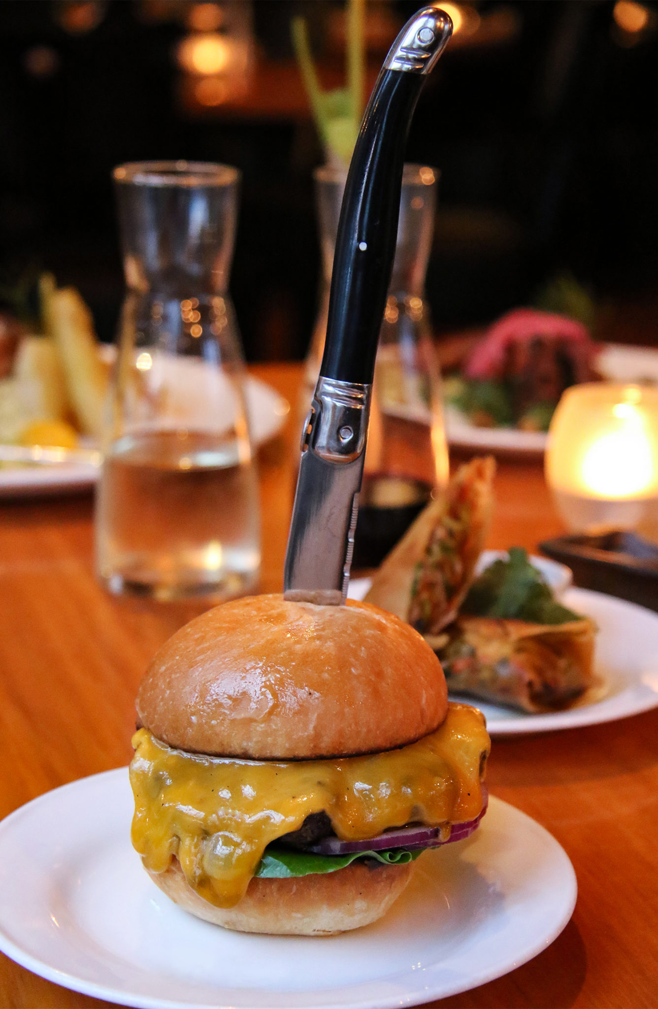 Happy hour burger at Salt and Stone