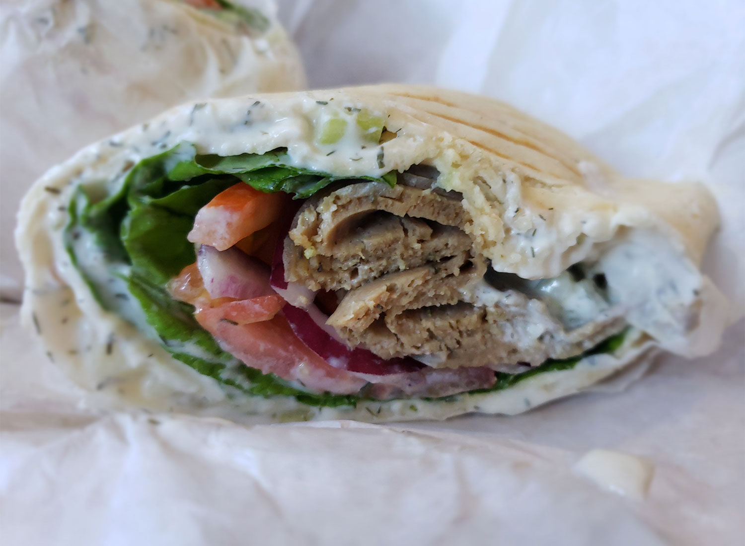 Gyro, Fourth St. Deli: Thin strips of beef with tzatziki, tomatoes, onions are wrapped in a grilled lavash, .95. Everything is made fresh, and their Middle Eastern dishes -- falafel, hummus, mujadara (rice and lentils), dolmas and gyros -- are terrific. 300 Mendocino Ave, Santa Rosa. Photo: Heather Irwin