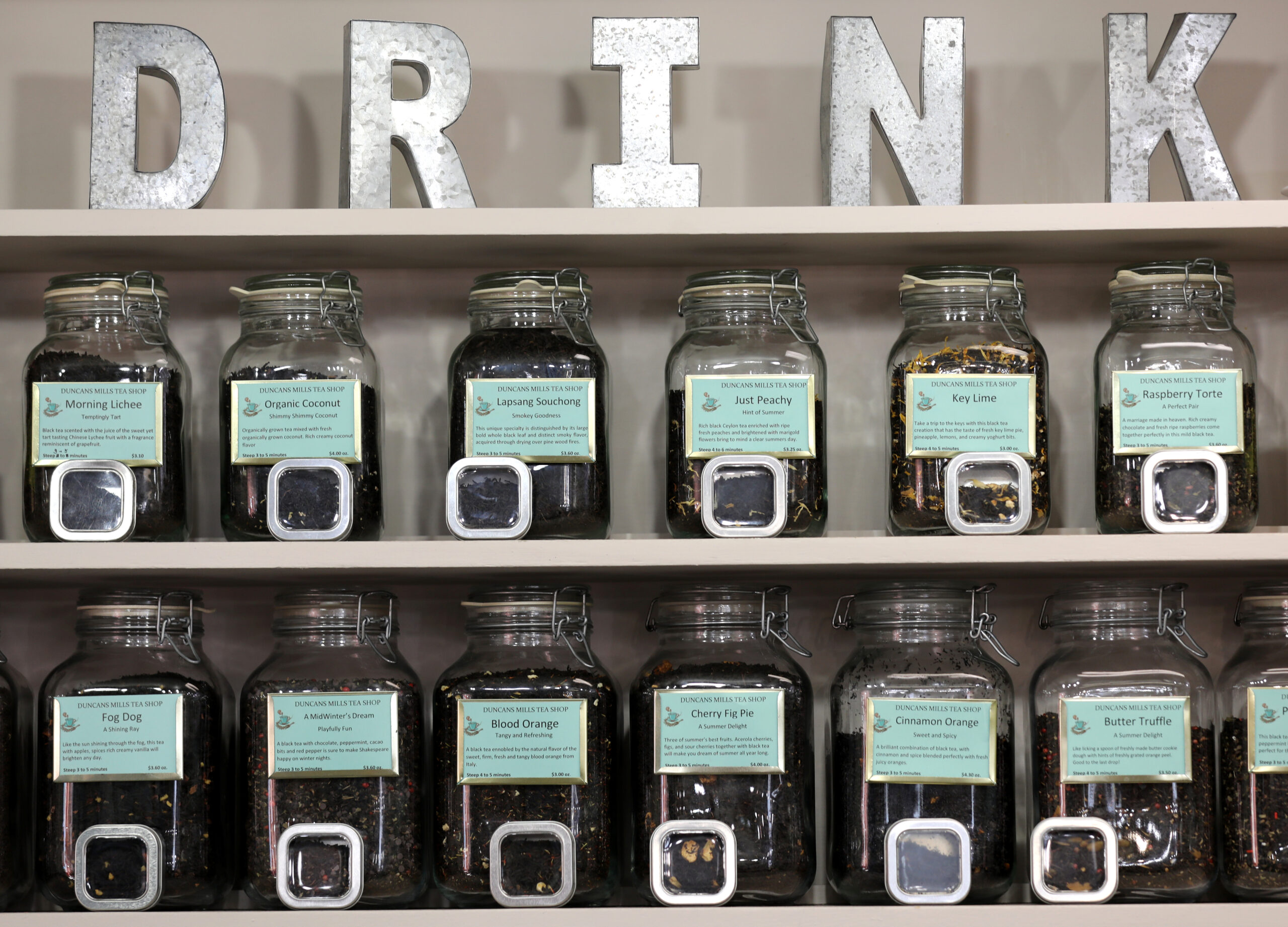 Loose teas for sale in the Duncans Mills Tea Shop in Duncans Mills on Monday, November 25, 2019. (Beth Schlanker / The Press Democrat)