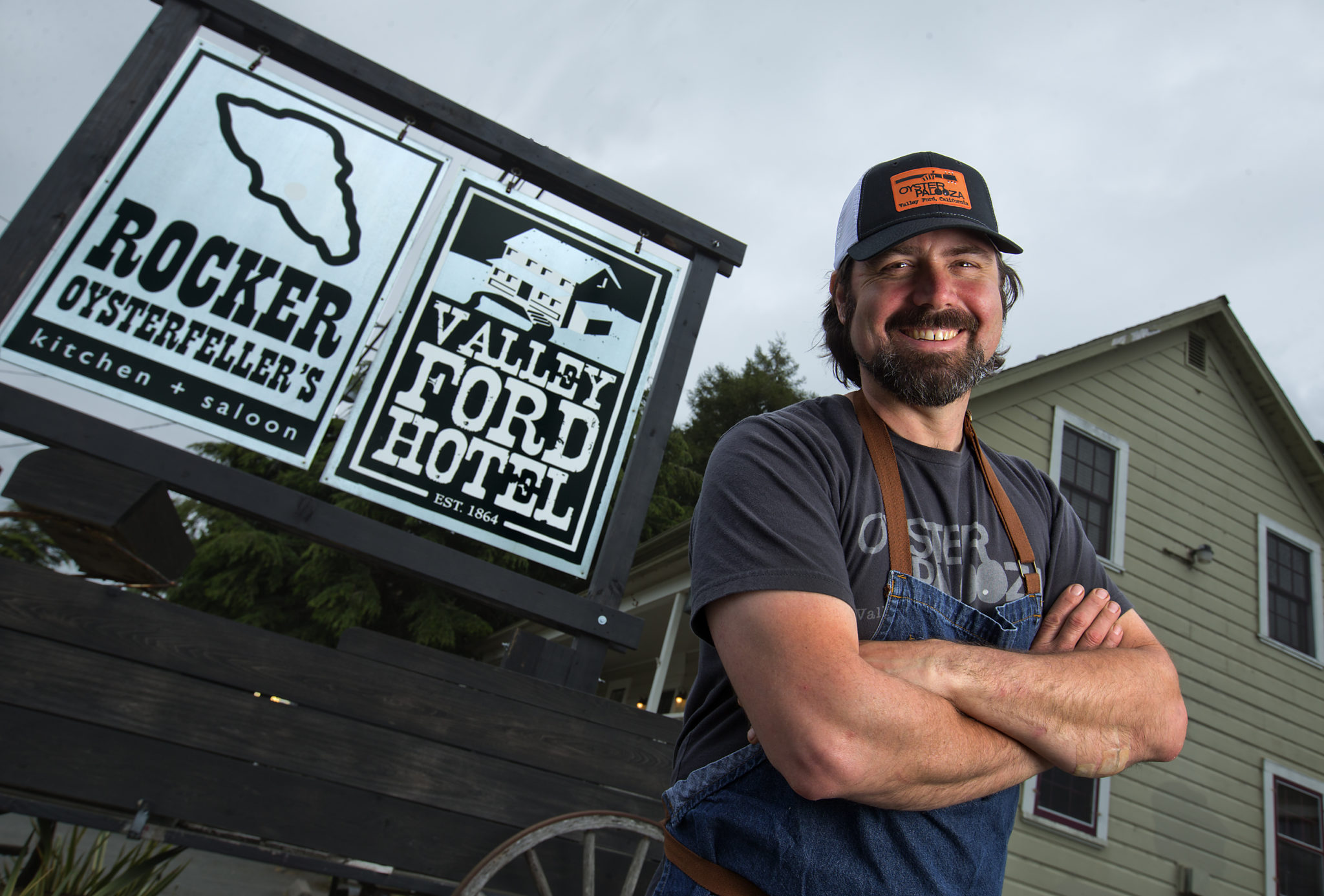 Chef Brandon Guenther from Rocker Oysterfeller's Kitchen + Saloon in Valley Ford. (photo by John Burgess/The Press Democrat)