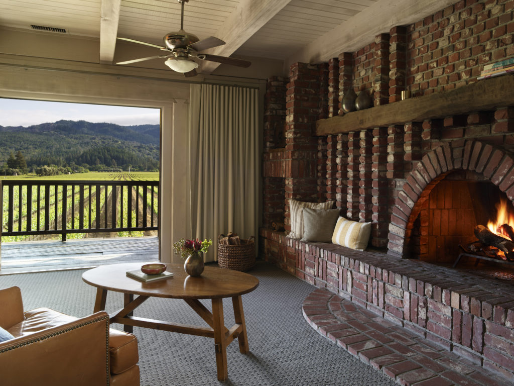 Stretching eight acres and surrounded by hundreds of towering redwoods, a peaceful calm prevails at Harvest Inn; many rooms and suites boast views of vineyards and the Mayacamas Mountains. (Courtesy of Harvest Inn)
