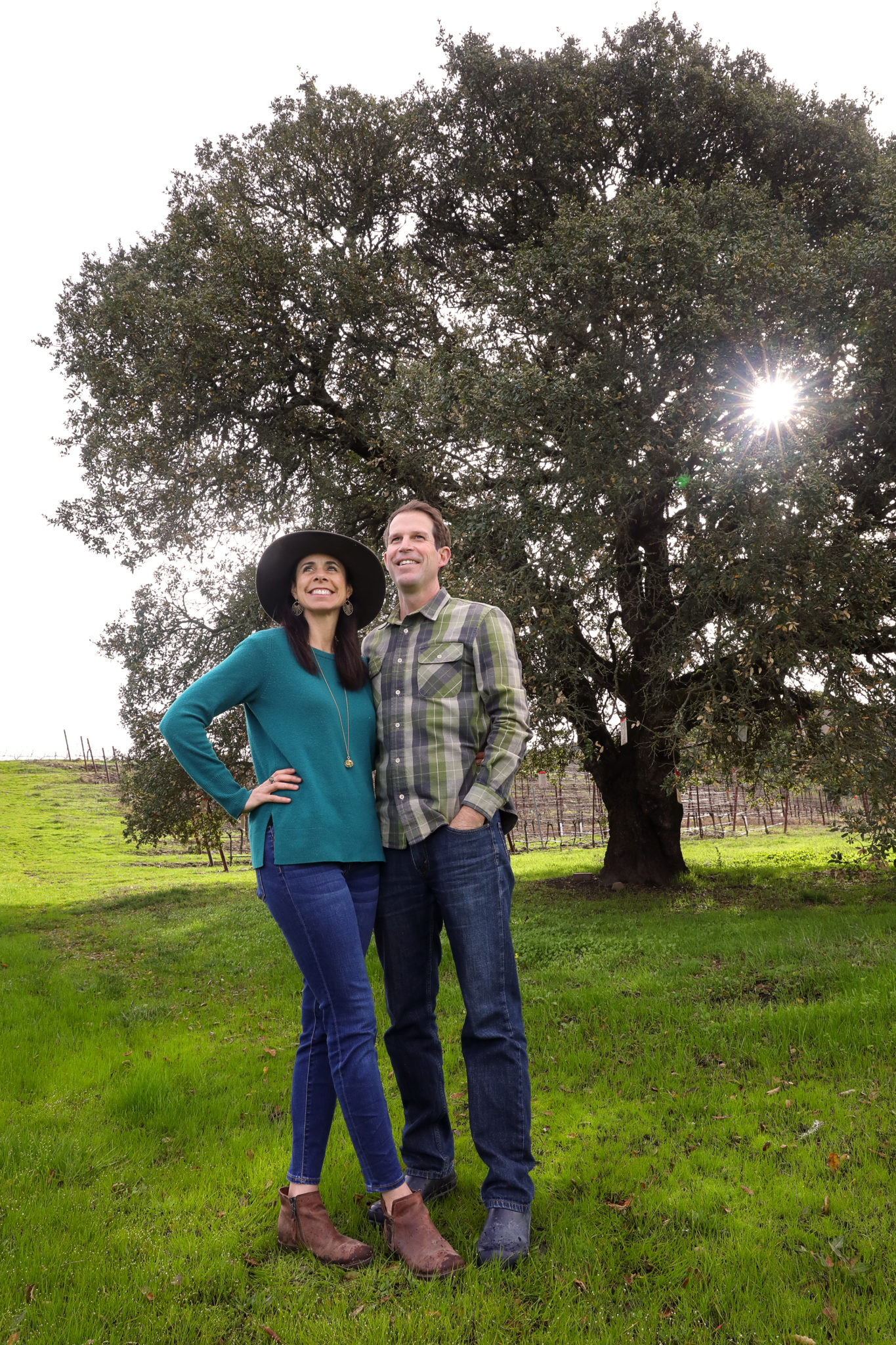 Nate and Lauren Belden at the Wishing Tree on their Belden Barns property, on the northwest shoulder of Sonoma Mountain, near Santa Rosa on Thursday, January 30, 2020. (Christopher Chung/ The Press Democrat)