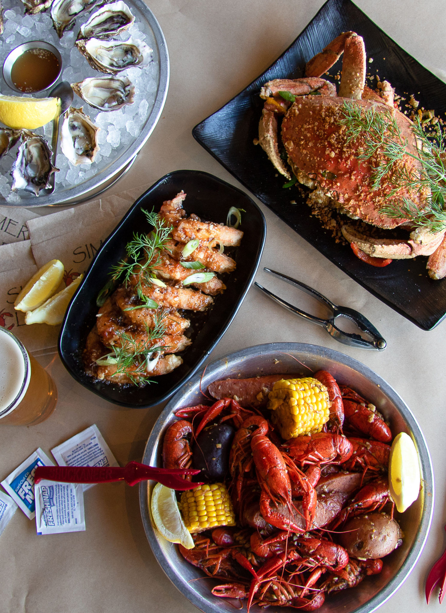 Salt and pepper crab, tamarind prawns, crawfish boil at Simmer Claw Bar in Rohnert Park. Heather Irwin/PD