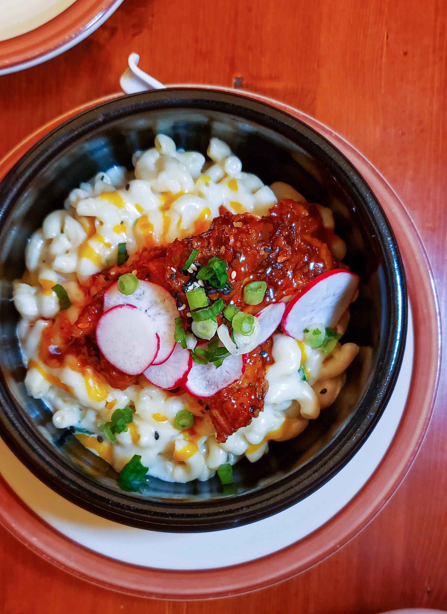 Mac and Crack: KFC (Korean Fried chicken) and macaroni at Pat’s International in Guerneville. Heather Irwin/PD