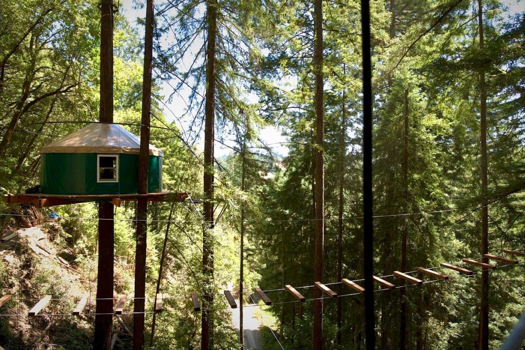 With a queen bed and bunk beds, each treehouse is designed to sleep up to four people. Treehouses will also have a sink and compostable toilet. (Courtesy of Sonoma Canopy Tours)