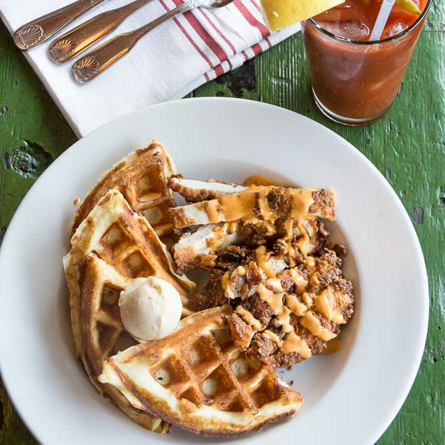 Chicken and Waffles at Gypsy Cafe in Sebastopol. Courtesy photo.