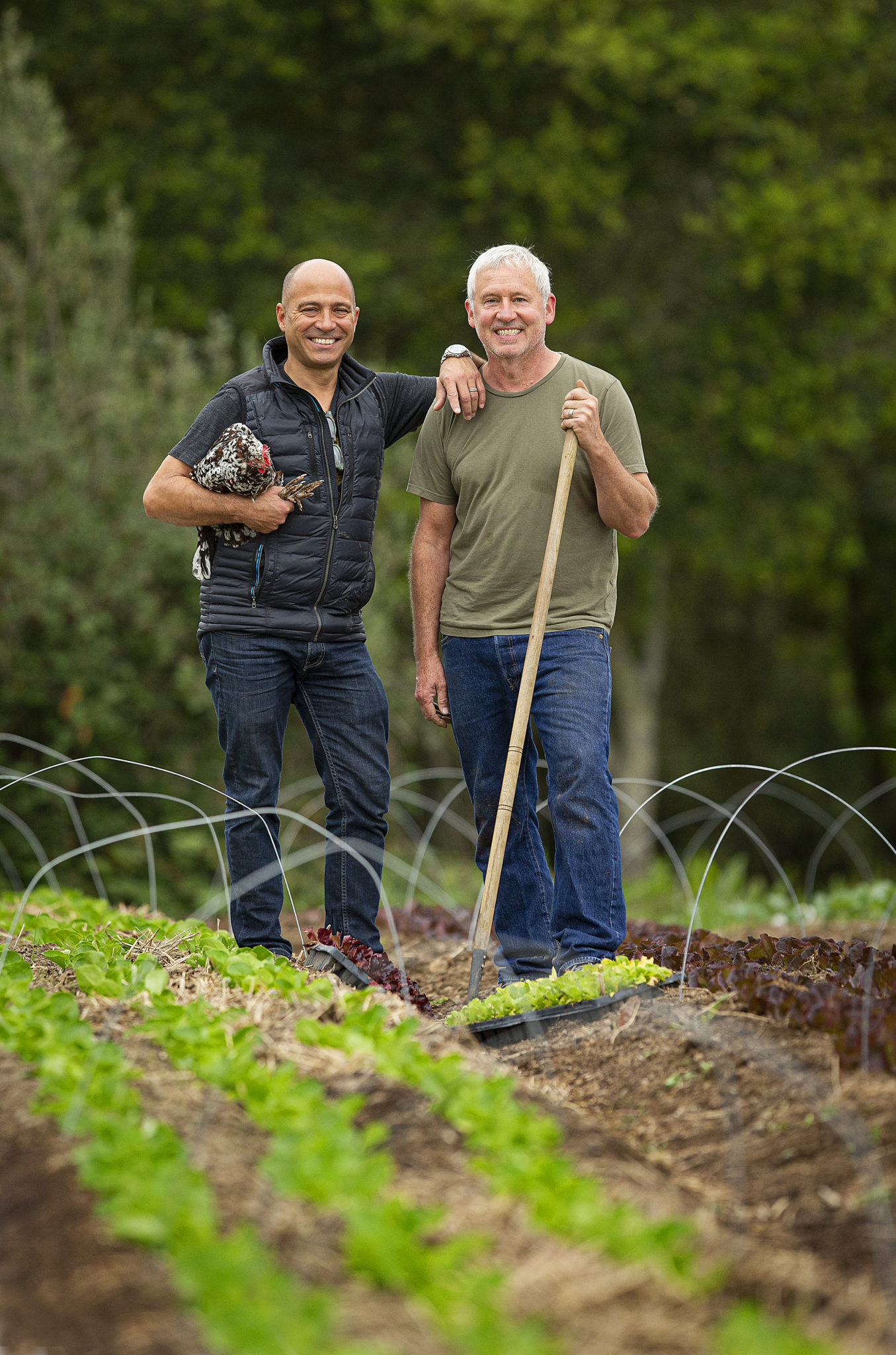 North Bay Spirit Award. Bruce Mentzer and his husband Anthony Solar founded Farm to Fight Hunger, a non-profit farm where Bruce hopes to grow 6,000 lbs. of fresh vegetables while Anthony’s chickens donate about 20,000 eggs for the Redwood Food Bank and other charities. (photo by John Burgess/The Press Democrat)