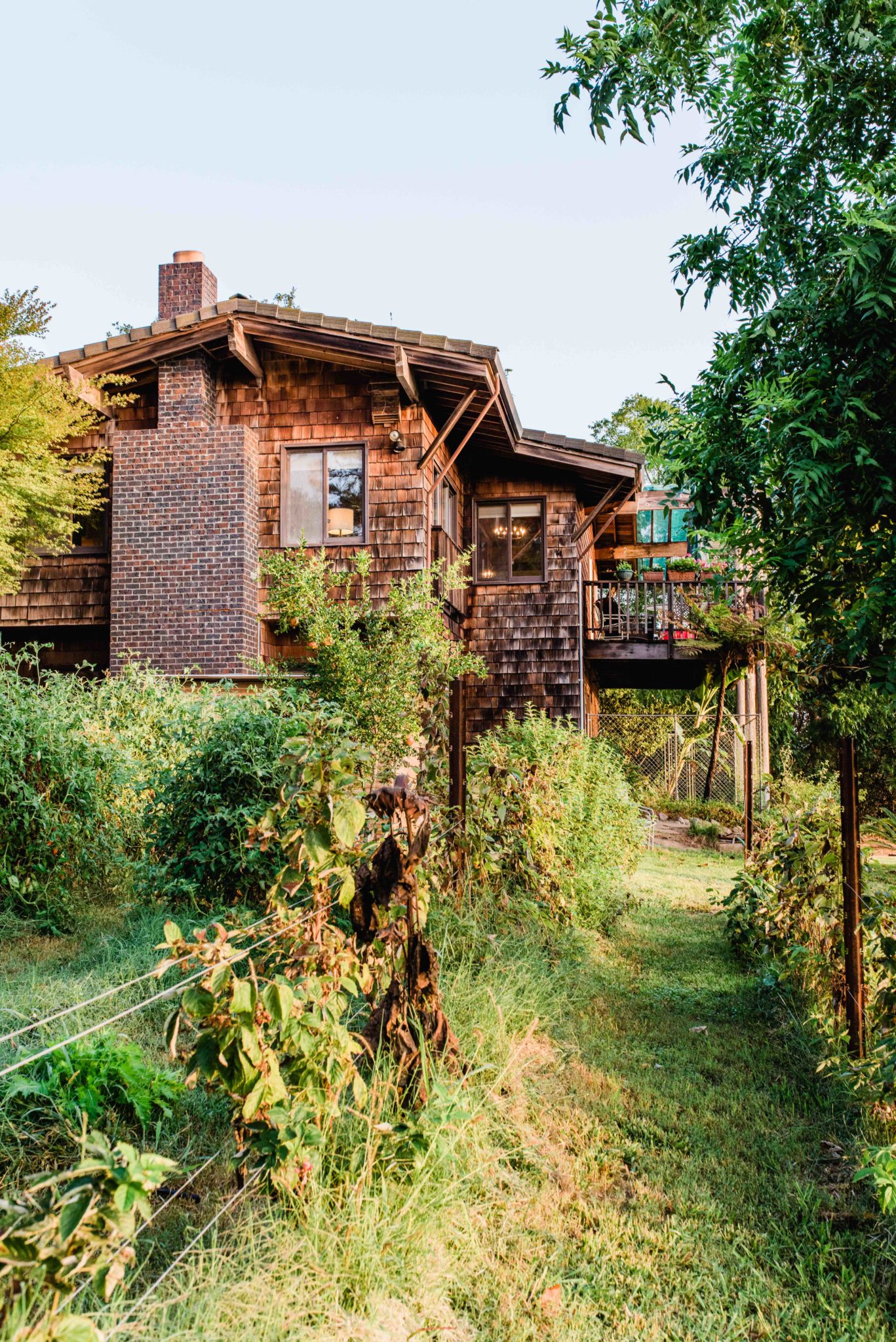 The redwood-shingled cottage. (Rebecca Gosselin)