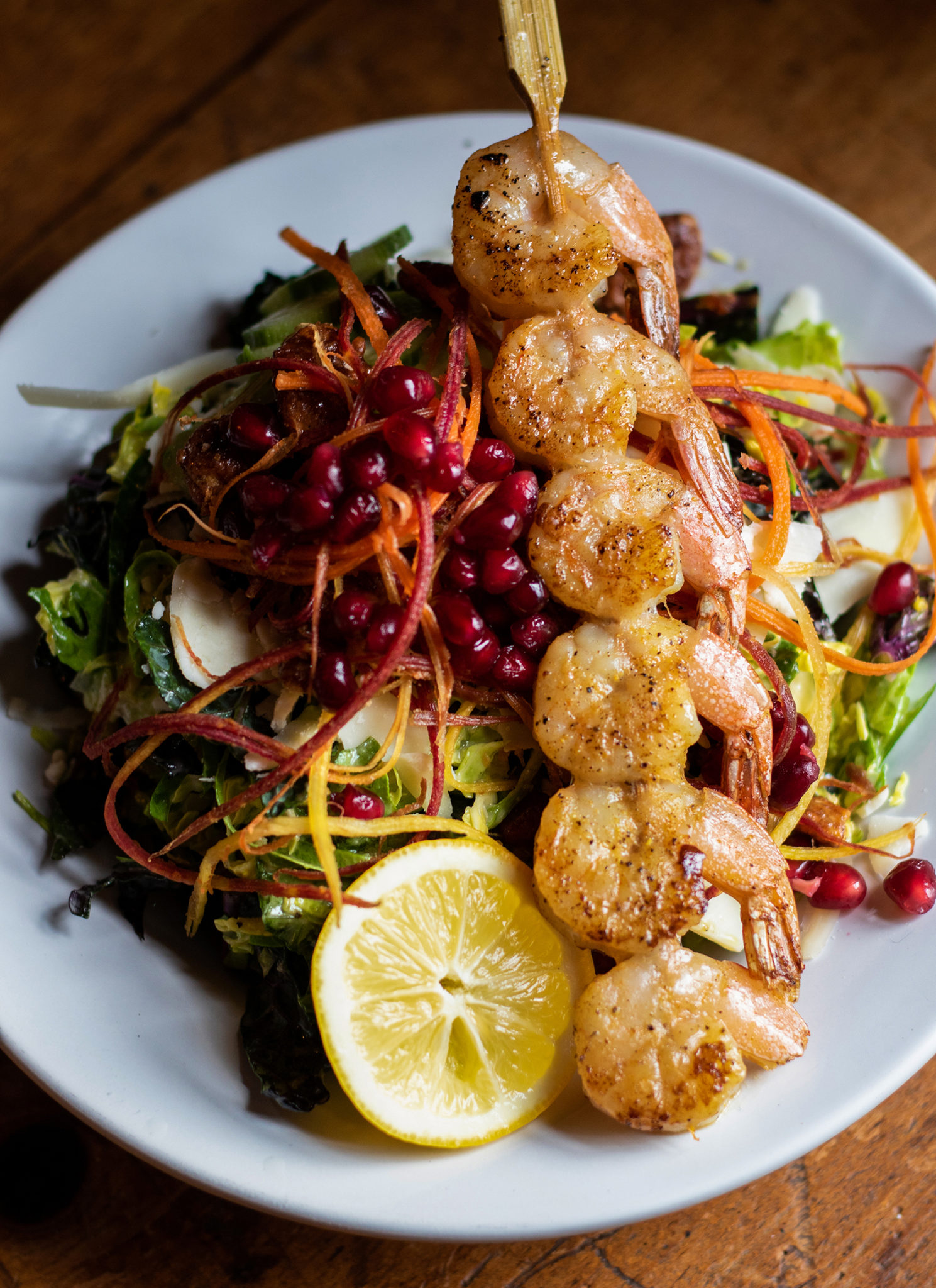Salad with shrimp at The Holly and Tali Show at The Casino Bar and Grill in Bodega. (Heather Irwin / Sonoma Magazine)