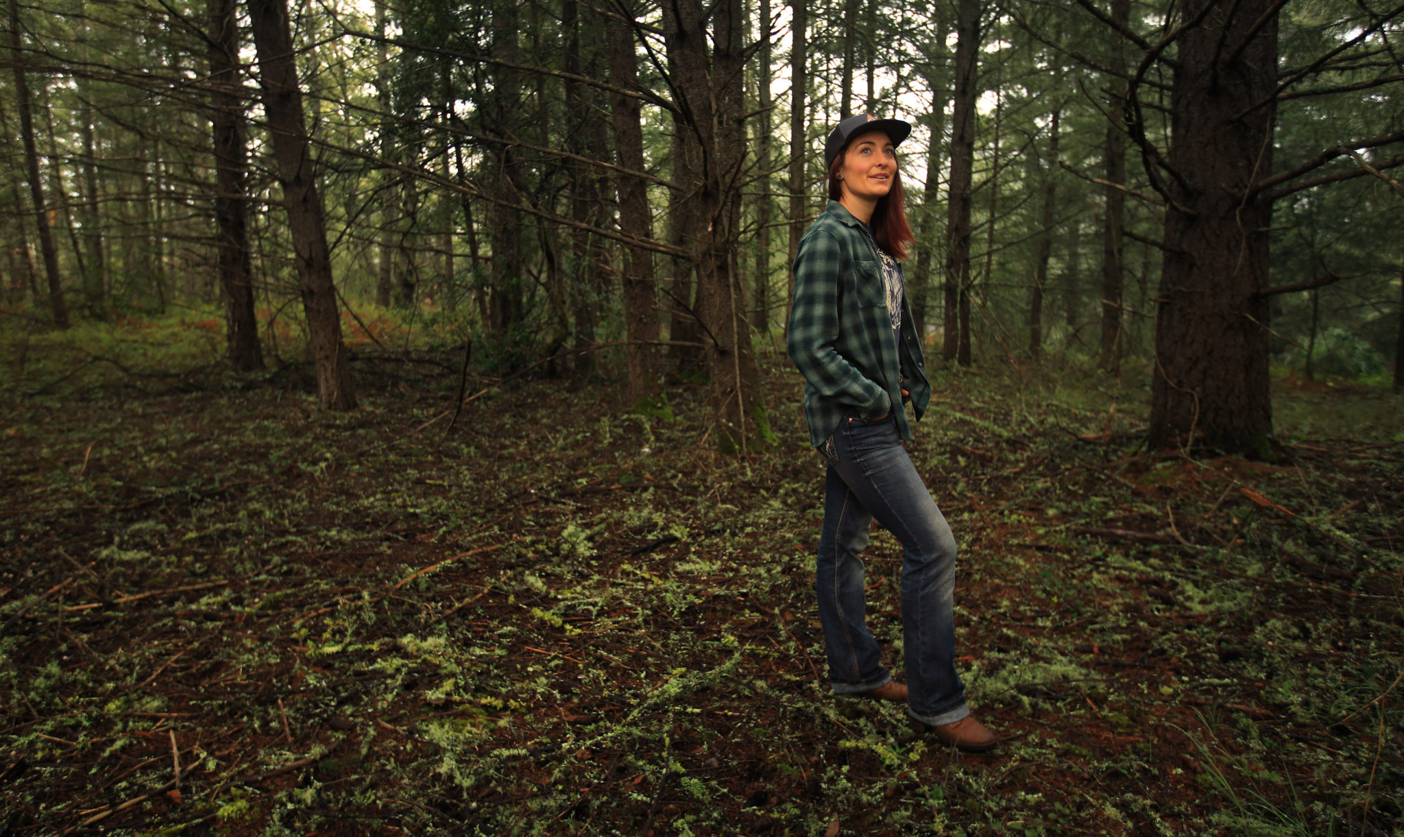 Fire scientist Sasha Berleman, the leader of Fire Forward, Wednesday, Jan. 13, 2021 in west Sonoma County on a parcel of land that is being considered for a prescribed burn. (Kent Porter / The Press Democrat) 