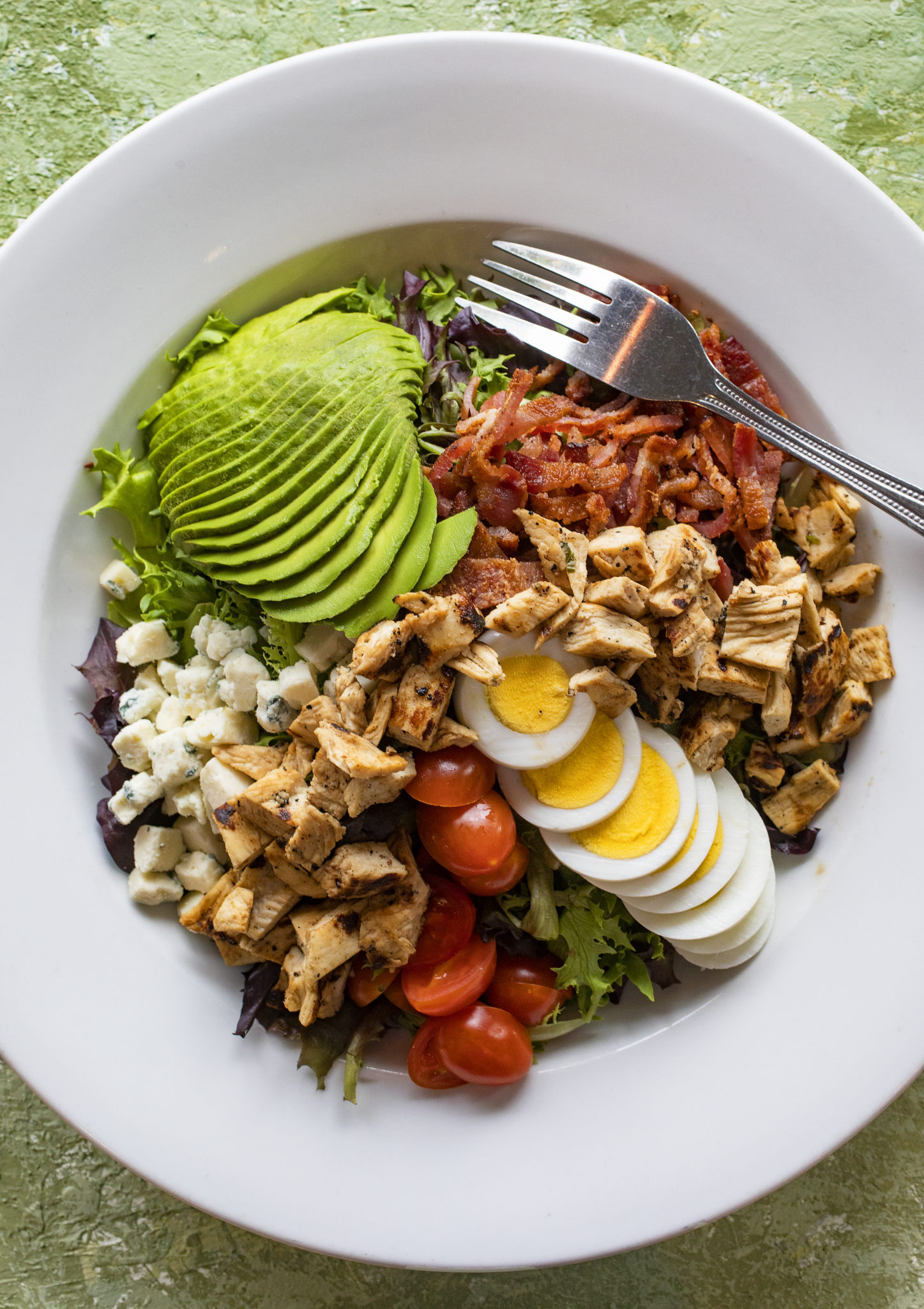 Cobb Salad with chicken, egg, avocado, smoked bacon, cherry tomatoes, blue cheese and organic mixed baby greens from Cafe Mimosa in Rohnert Park. (photo by John Burgess/The Press Democrat).