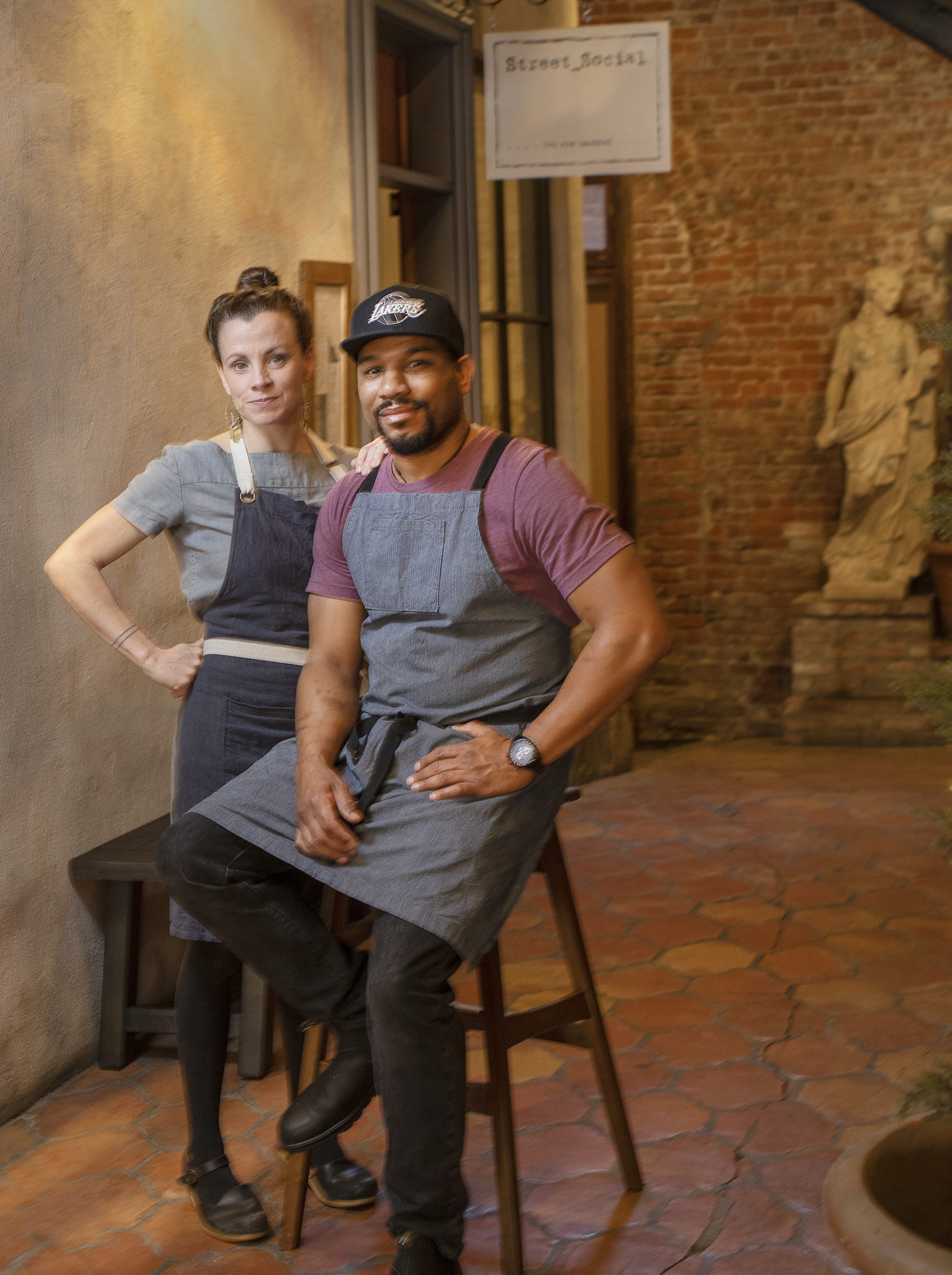 Marjorie and Jevon Martin opened the tiny Street Social in the 144 year old Lan Mart Building in Petaluma. (photo by John Burgess/The Press Democrat)