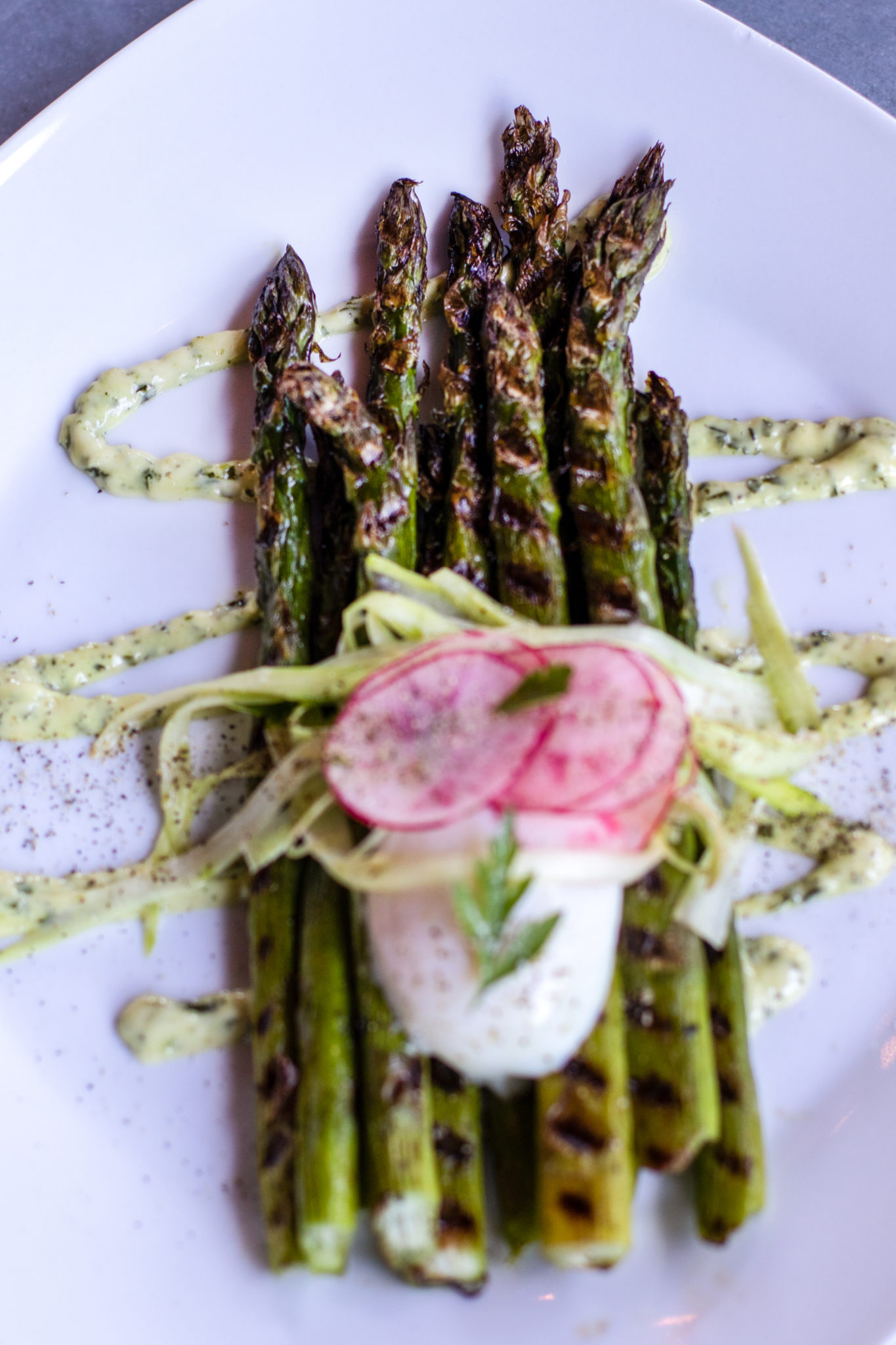 Warm asparagus salad at Coyote Sonoma in Healdsburg. (Heather Irwin / The Press Democrat)