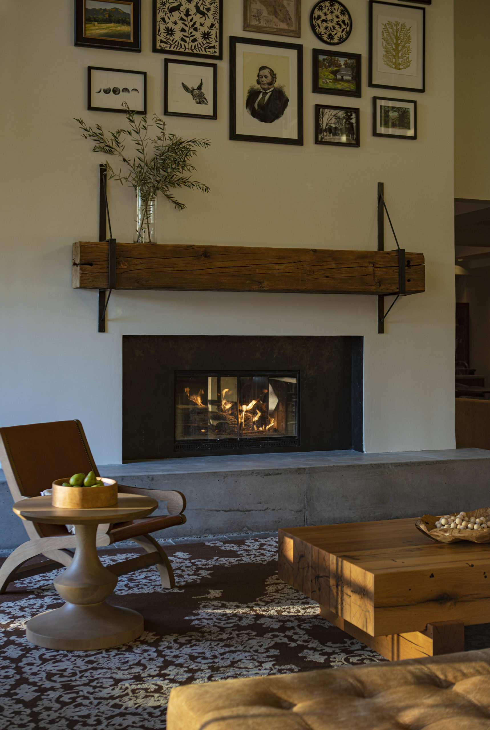 A picture of General Mariano Guadalupe Vallejo, the founder of Sonoma, hangs above the lobby fireplace at The Lodge at Sonoma. (Courtesy of The Lodge at Sonoma)