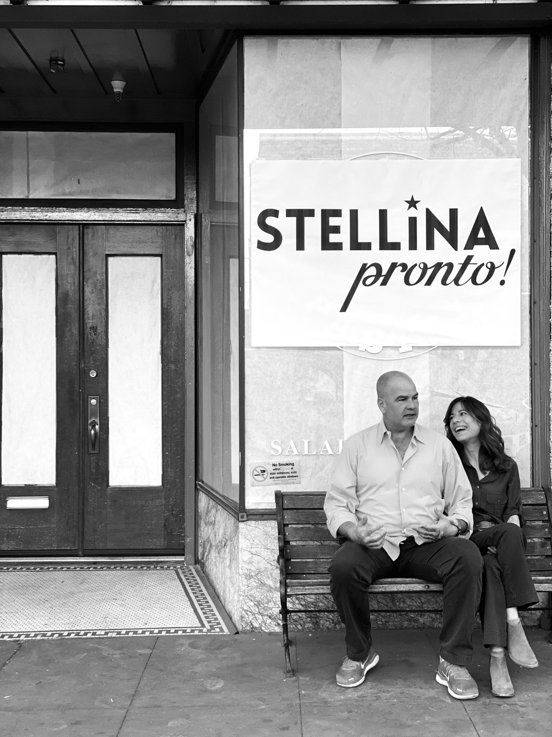 Owner Christian Caiazzo and Katrina Fried in front of Stellina Pronto in Petaluma. (PHOTO BY RAY TANG)