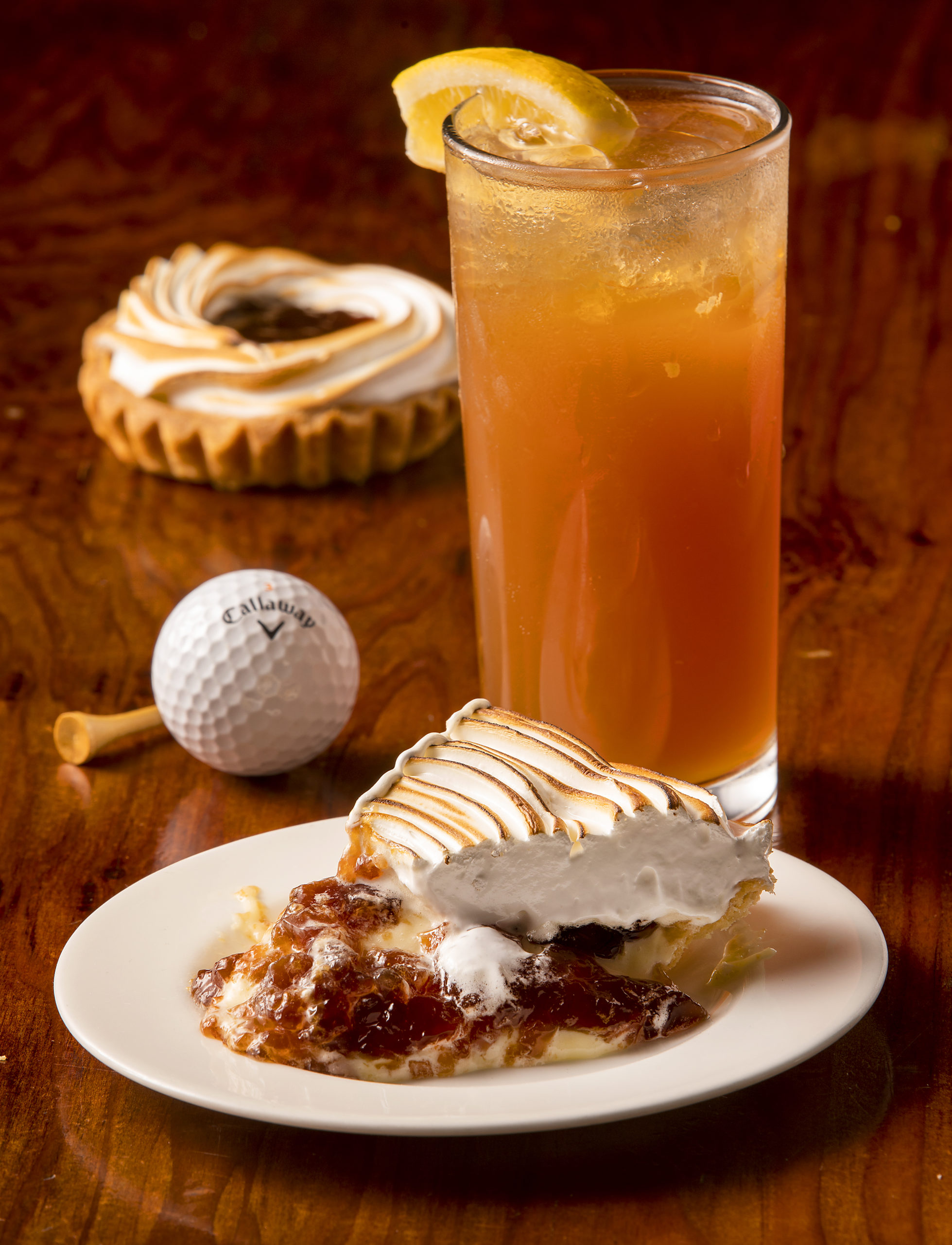 Arnold Palmer Pie, with an Arnold Palmer drink, from The Spinster Sisters pastry chef Nicole Rubio . (Photo by John Burgess/Sonoma Magazine)