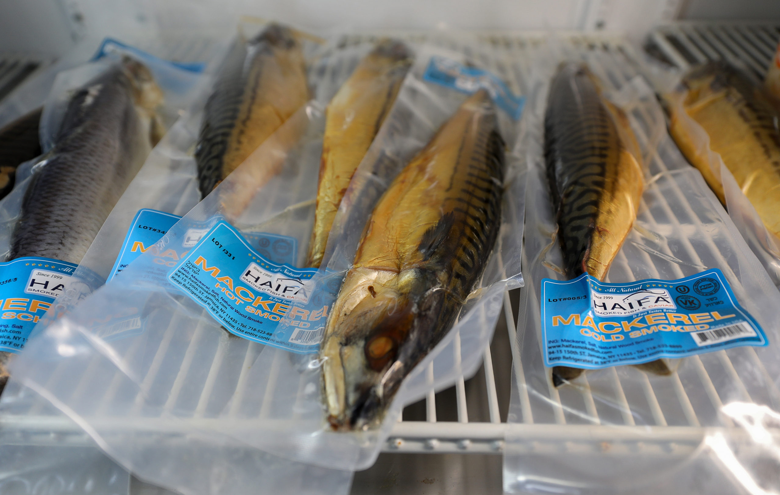 Individually packaged smoked fish at European Food Store in Santa Rosa. (Christopher Chung / The Press Democrat)