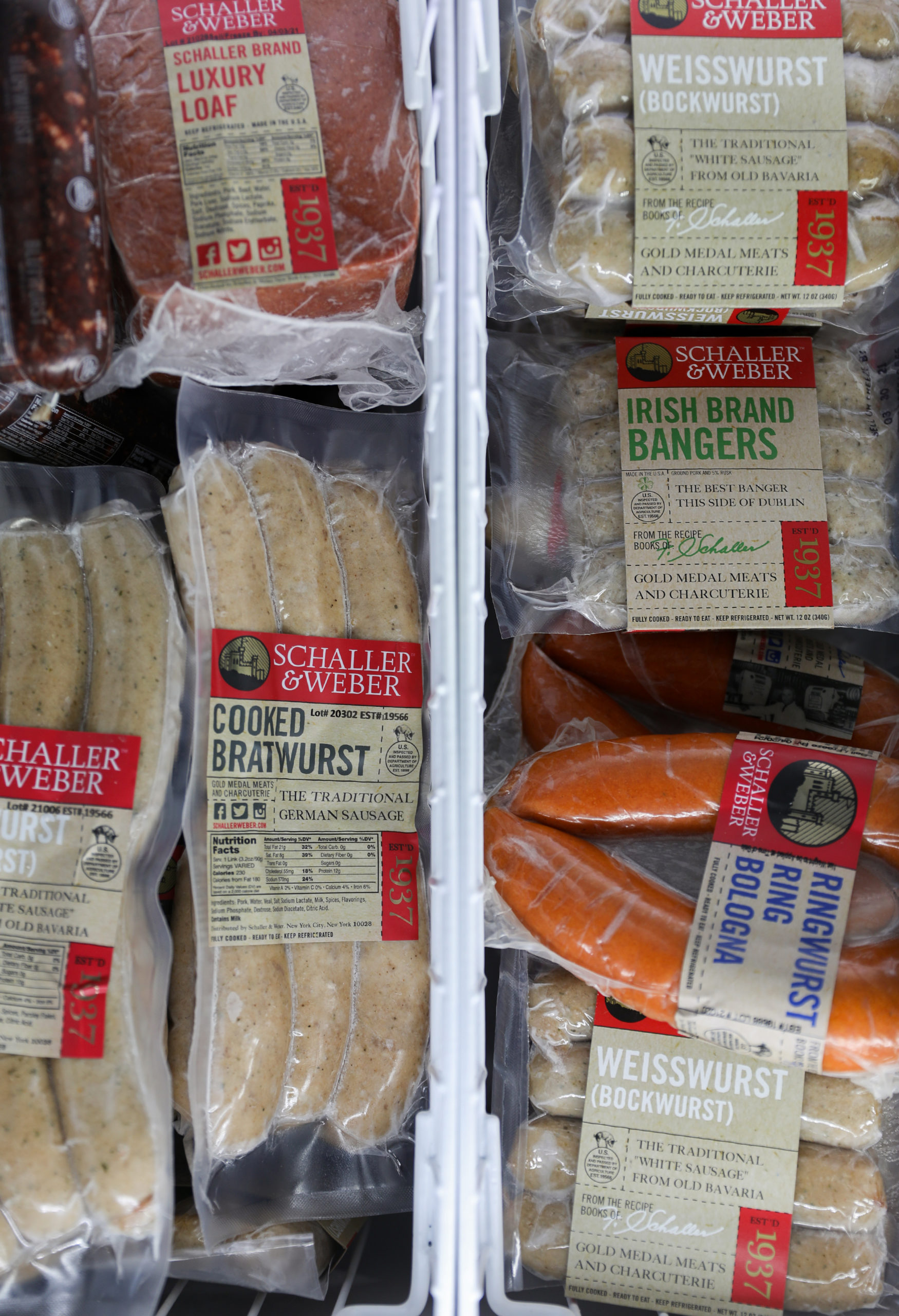 Popular frozen sausages available at European Food Store in Santa Rosa. (Christopher Chung/ The Press Democrat)