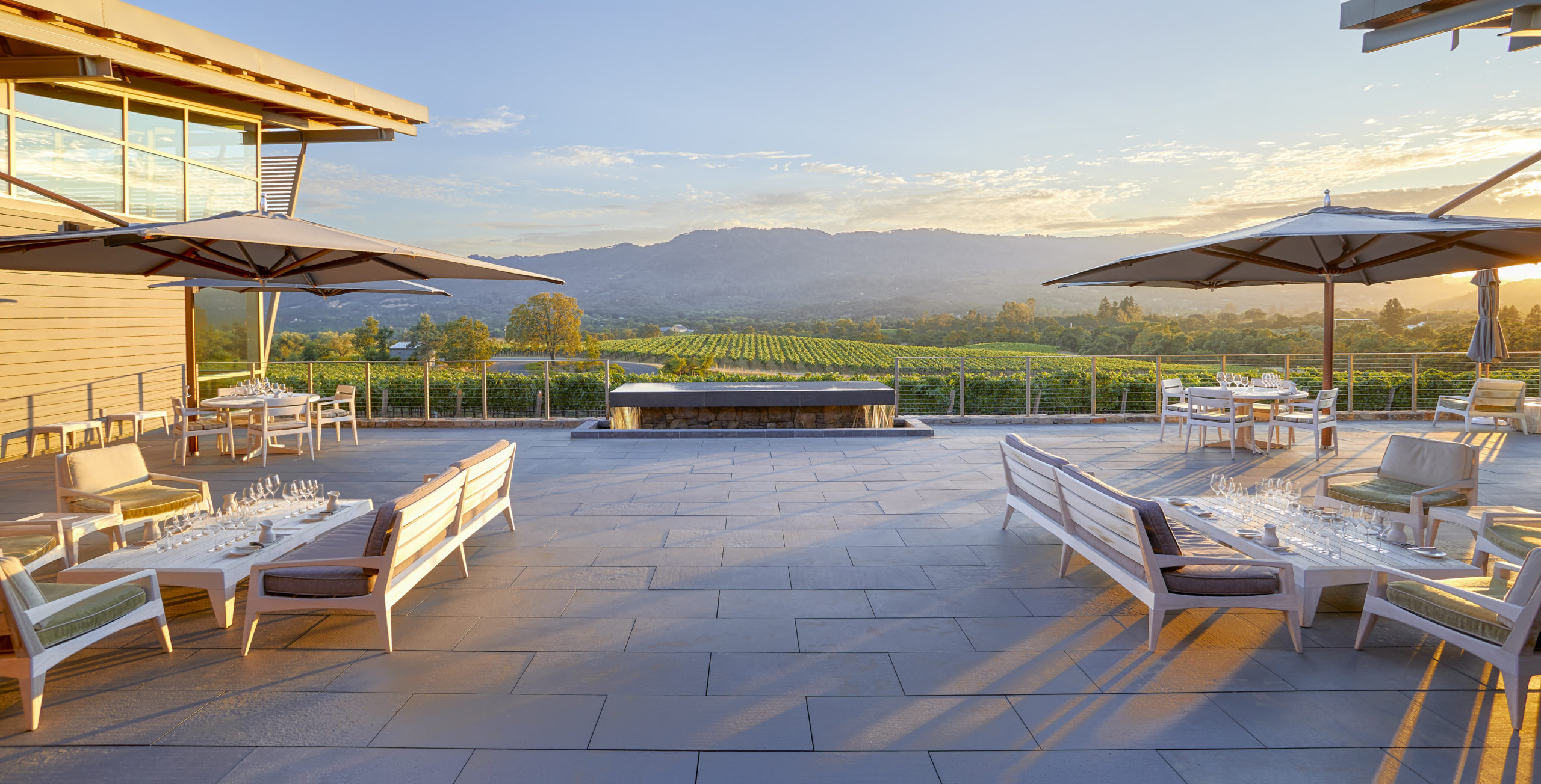 Outdoor dining area at Hamel Family Wines in Sonoma. (John Bedell)