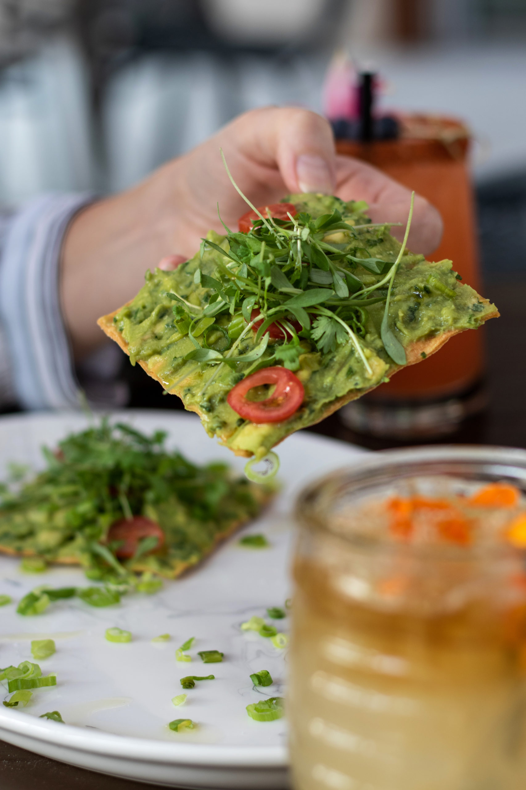 Guacamole tostada at El Meson de los Molcajetes. (Heather Irwin/Sonoma Magazine)