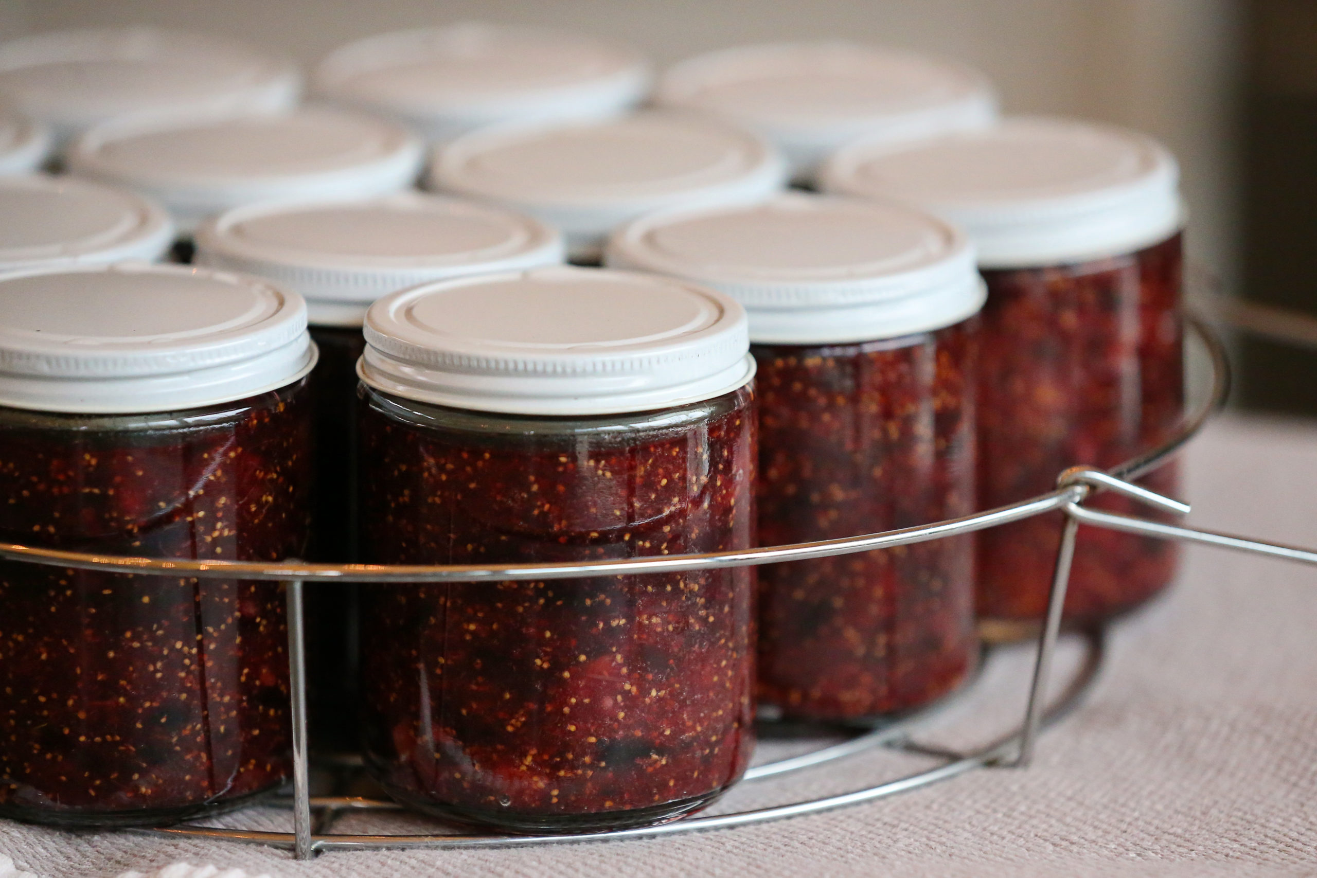 Freshly canned Fig Thyme Jam at Flatbed Farm near Glen Ellen on Tuesday, July 27, 2021. (Christopher Chung/ The Press Democrat)