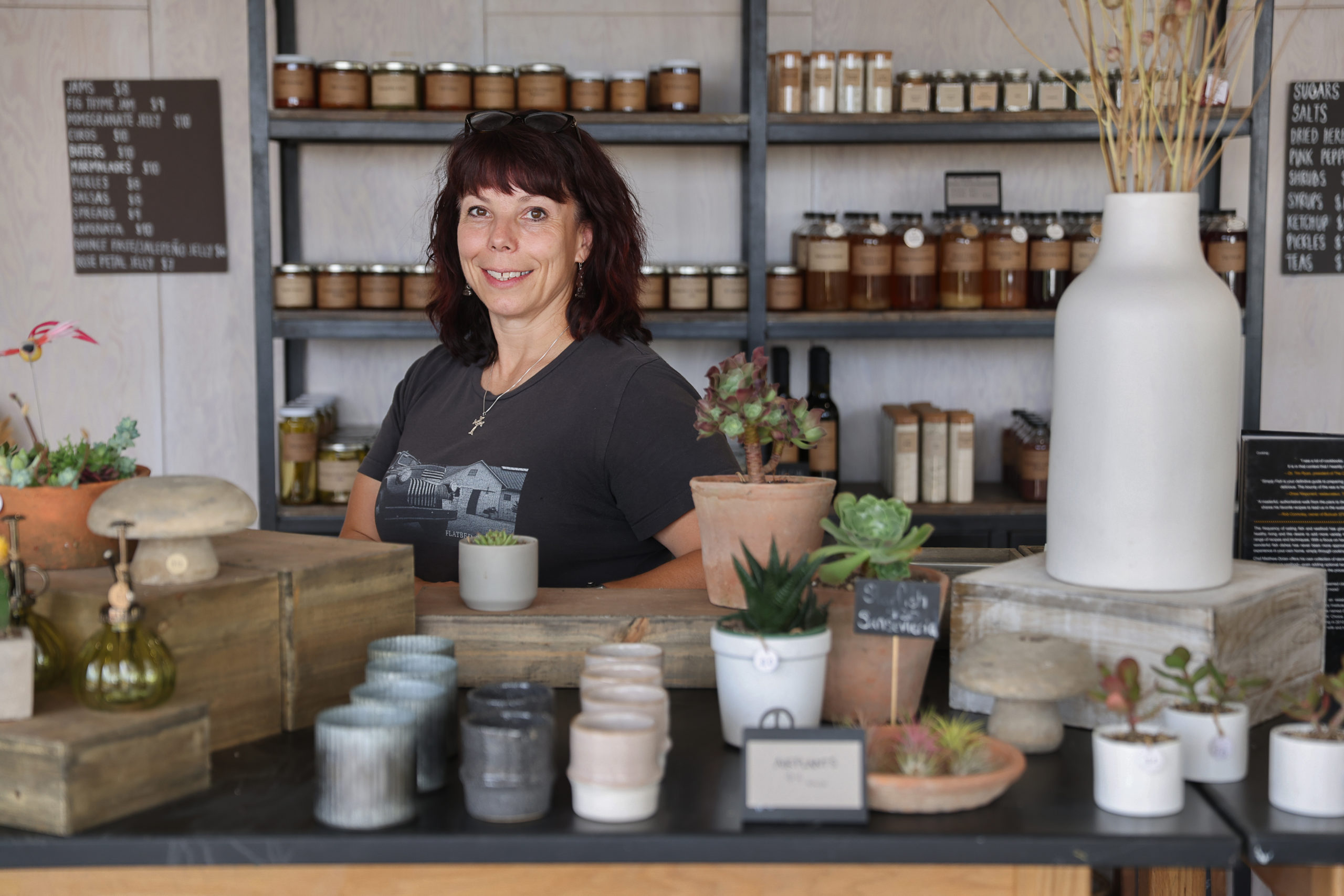 Amie Pfeifer is the farmstand manager and master canner at Flatbed Farm. (Christopher Chung/ The Press Democrat)