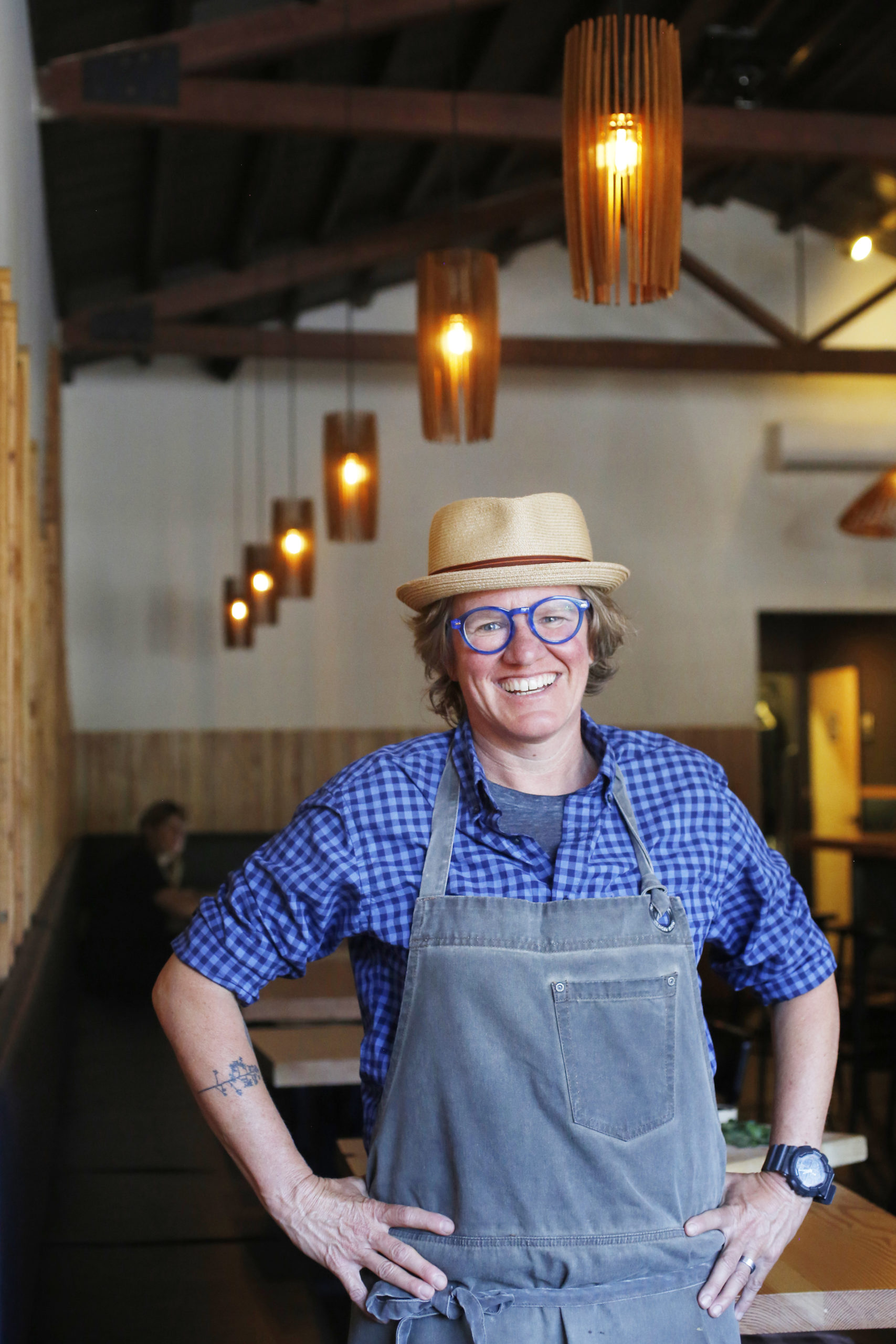 Chef Crista Luedtke at her restaurant Brot in Guerneville, Calif., on Wednesday, July 7, 2021.(Beth Schlanker/The Press Democrat)