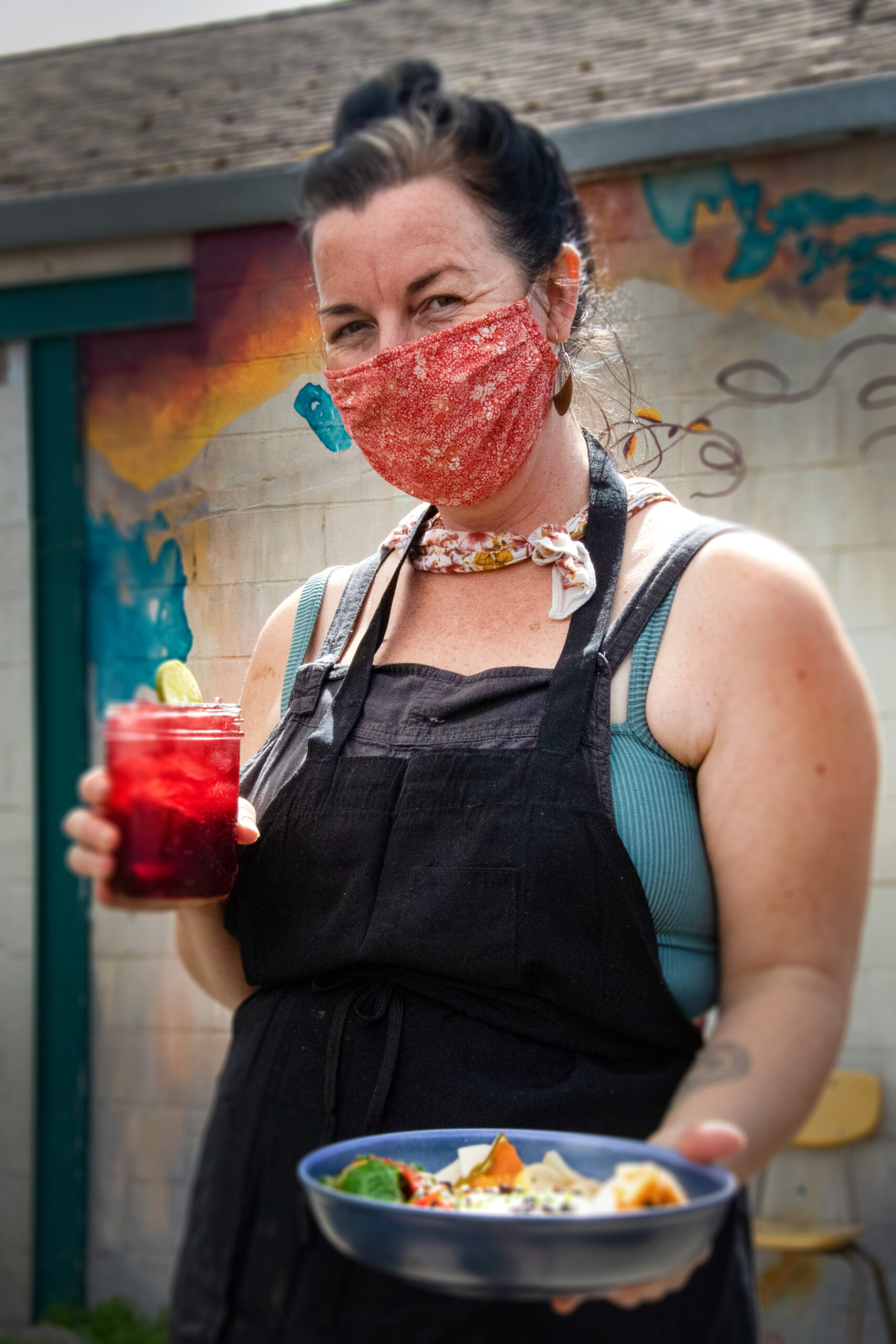 Miriam Donaldson on the patio of Wishbone restaurant in Petaluma. Heather Irwin/Press Democrat