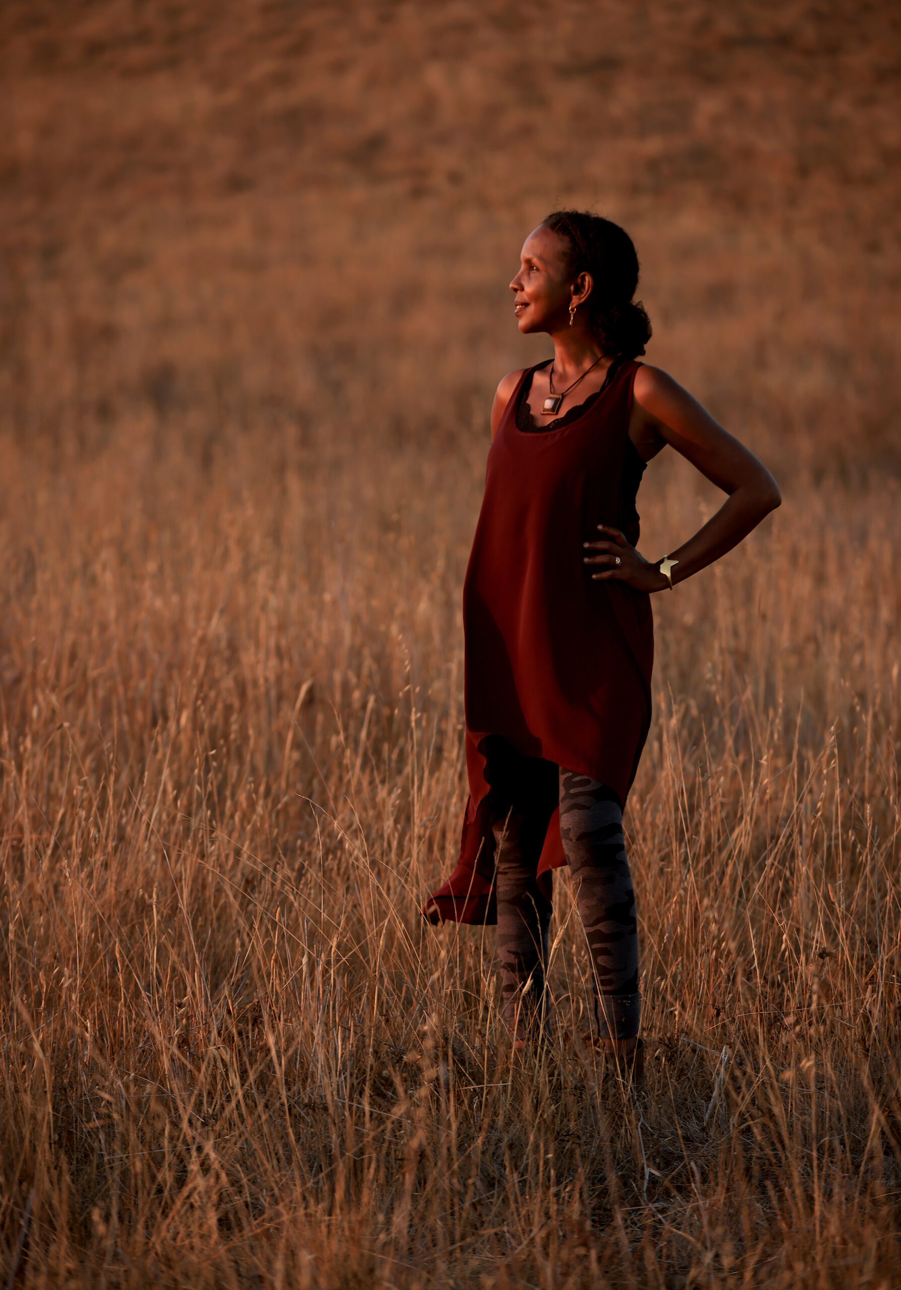 Shugri Sahl spent the earlier part of her life as a nomad, traveling the desert in Somalia where she was born. Now 47, a mother of 3 and a nurse, she often hikes Crane Regional Park near Rohnert Park for solace and emotional therapy, Tuesday, July 20, 2021. (Kent Porter / The Press Democrat) 2021