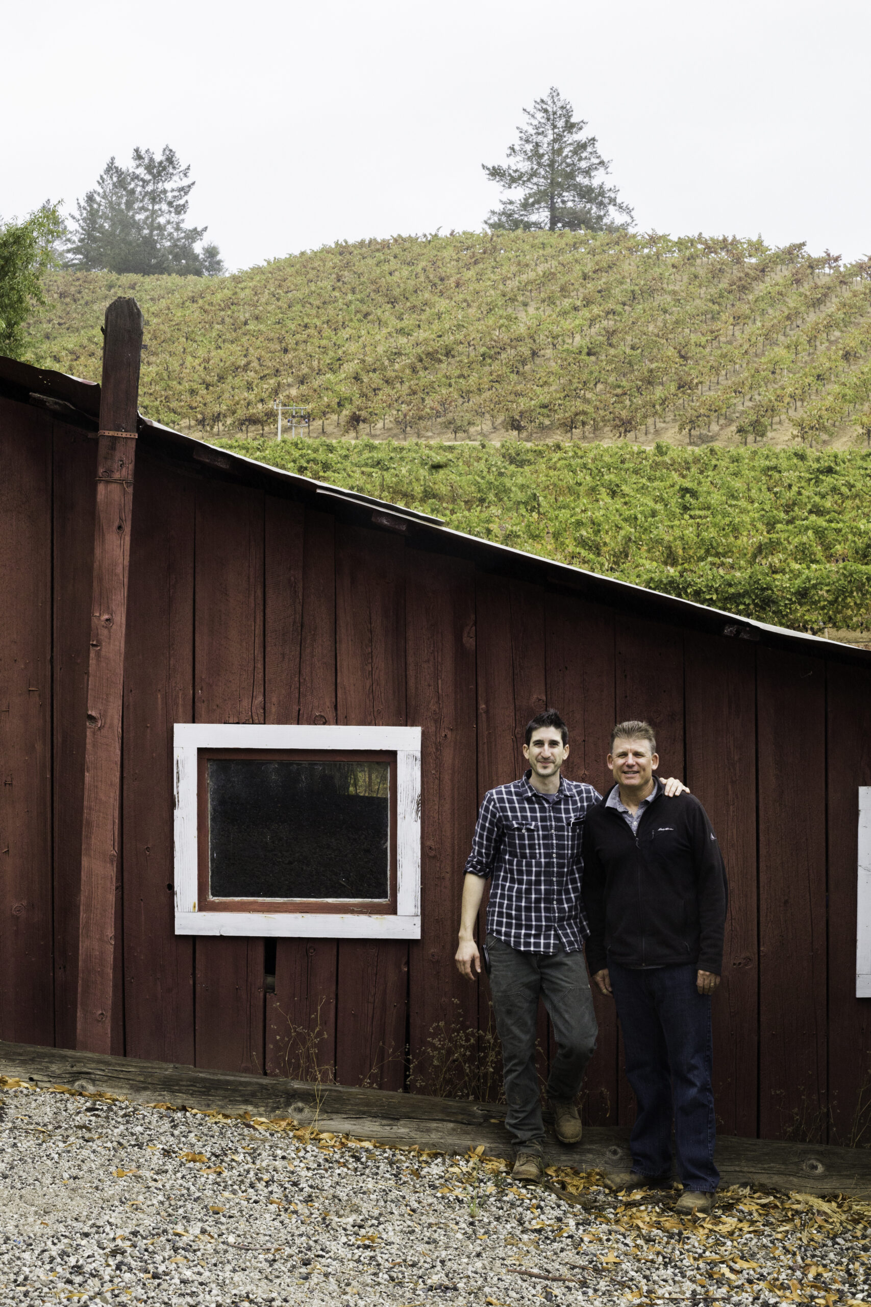 Drive Wines owners John Musto, left, and Tom Young at Puccione Ranch. (David Ruf/Drive Wines)