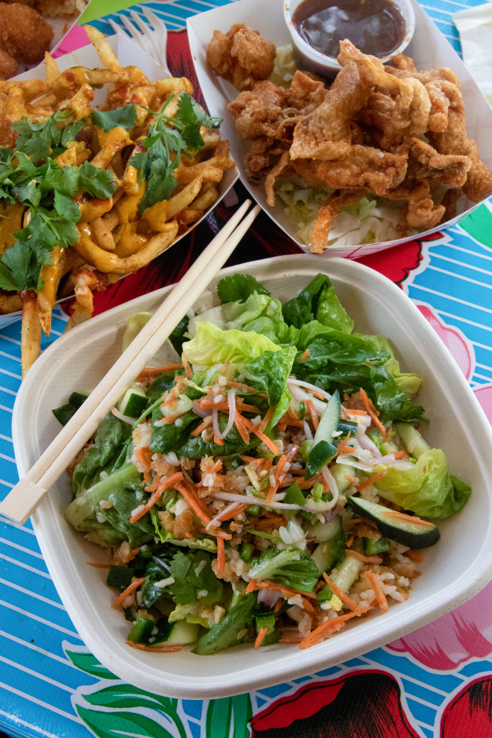 Crispy rice salad at Jam's Joy Bungalow in Cotati. (Heather Irwin/Sonoma Magazine)