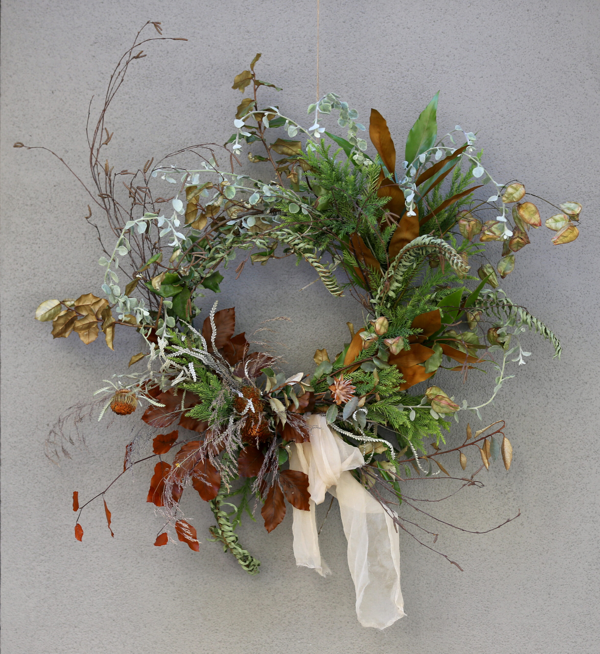 Wreath by Tali Bouskila, owner of Flower Casita, in Petaluma, Calif., on Monday, September 20, 2021.(Beth Schlanker/The Press Democrat)