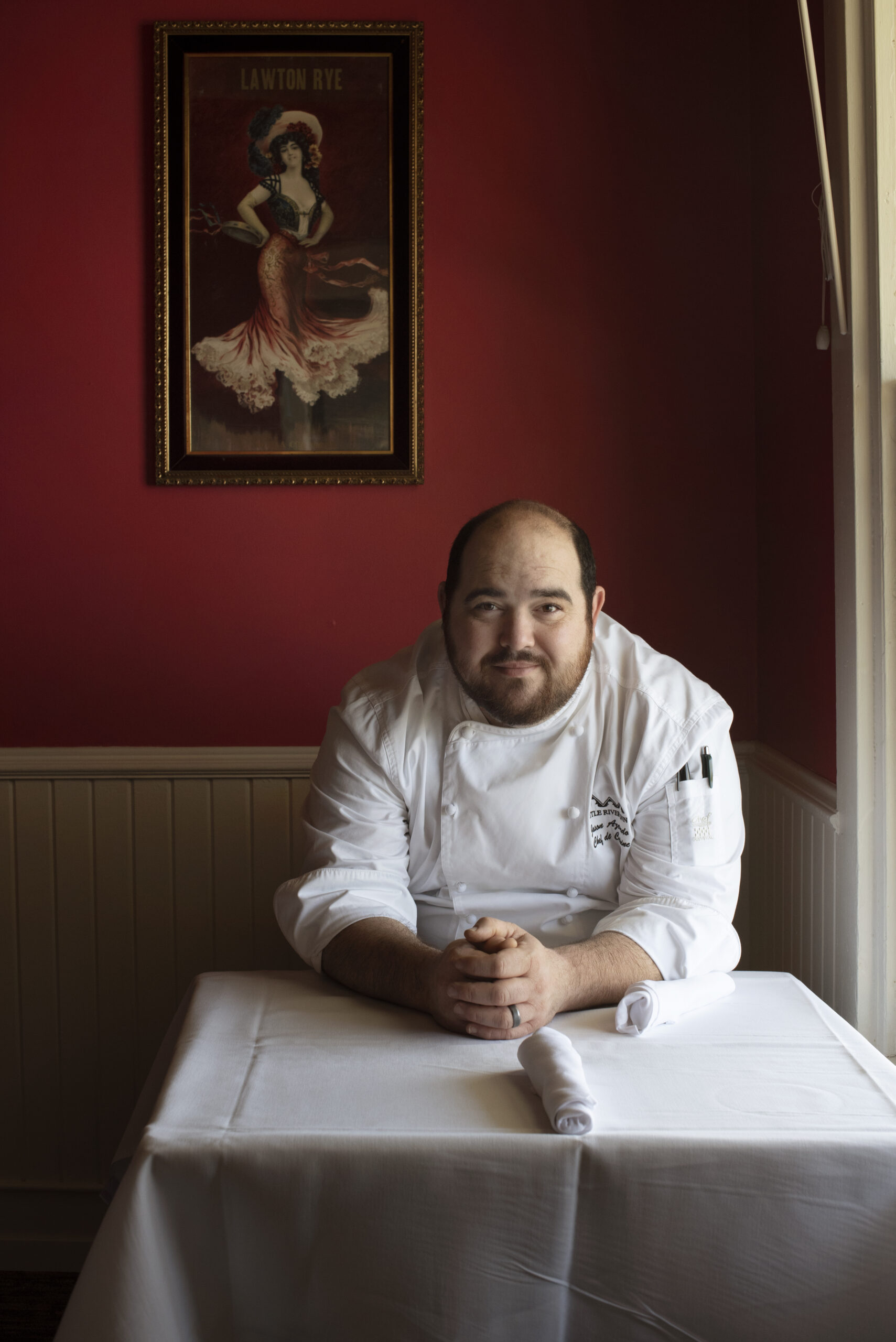 Chef de Cuisine Jason Azevedo of Little River Inn Restaurant in the restaurantÕs dining room in Little River, California. September 22, 2021. (Photo: Erik Castro/for Sonoma Magazine)