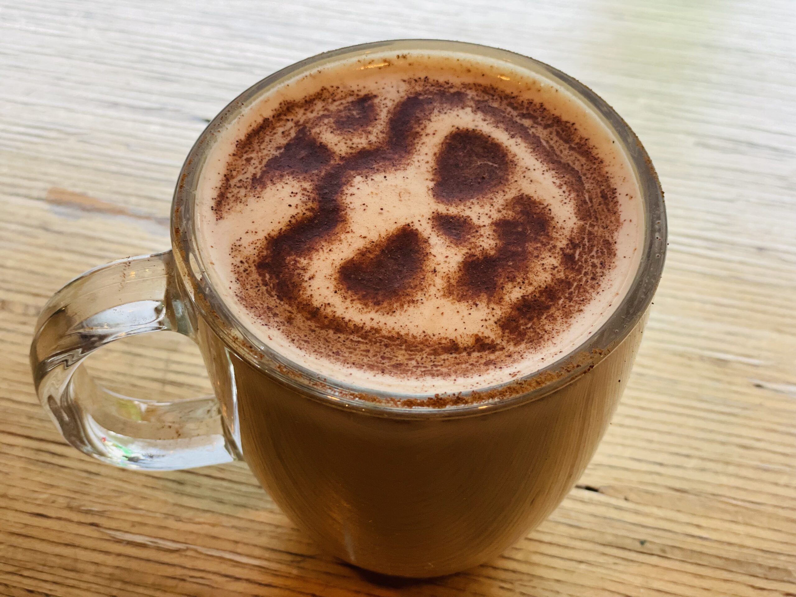 Pumpkin pie chai latte includes spicy chai, pumpkin pie syrup, espresso, milk and is topped with cinnamon. Crooks Coffee, Santa Rosa. (Mya Constantino)