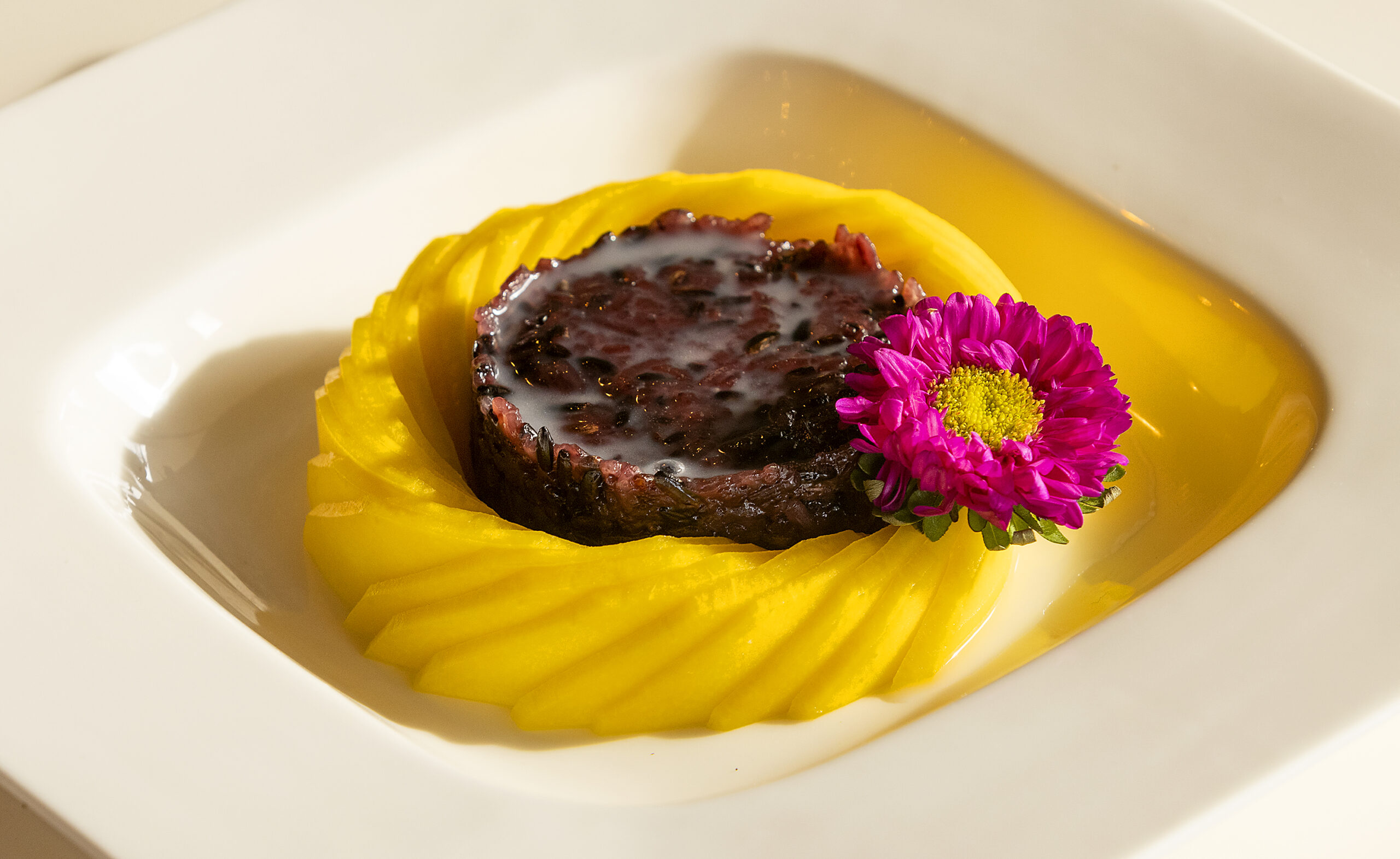 Black Sticky Rice with Mango from Thai BBQ House (formerly Osha Thai BBQ) in Petaluma on Friday, January 16, 2022. (John Burgess / The Press Democrat)