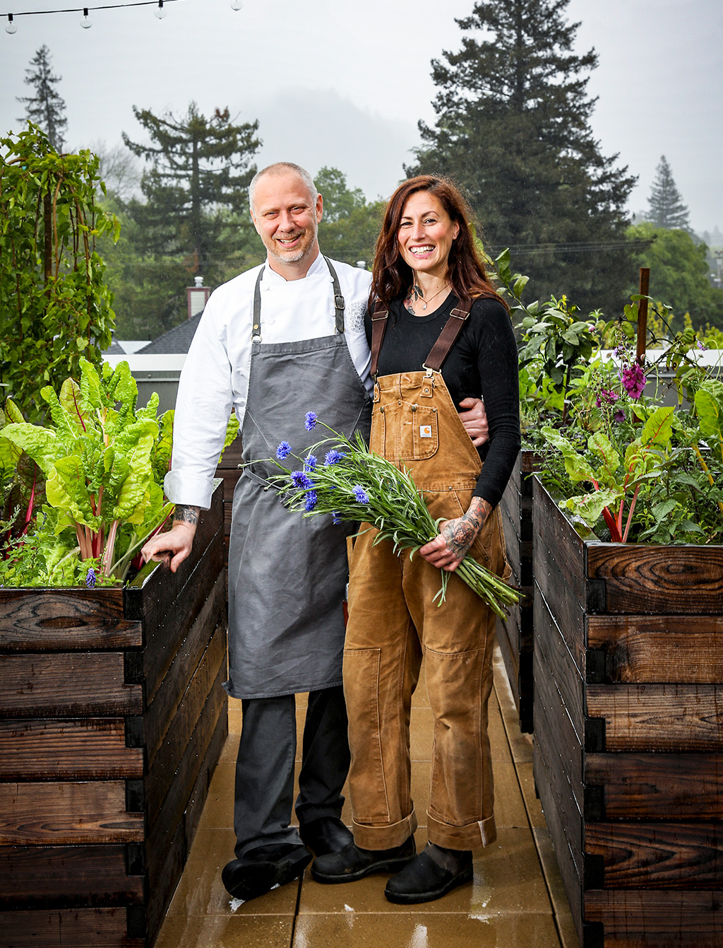 Kyle and Katina Connaughton of Single Thread in Healdsburg. (Eva Kolenko)