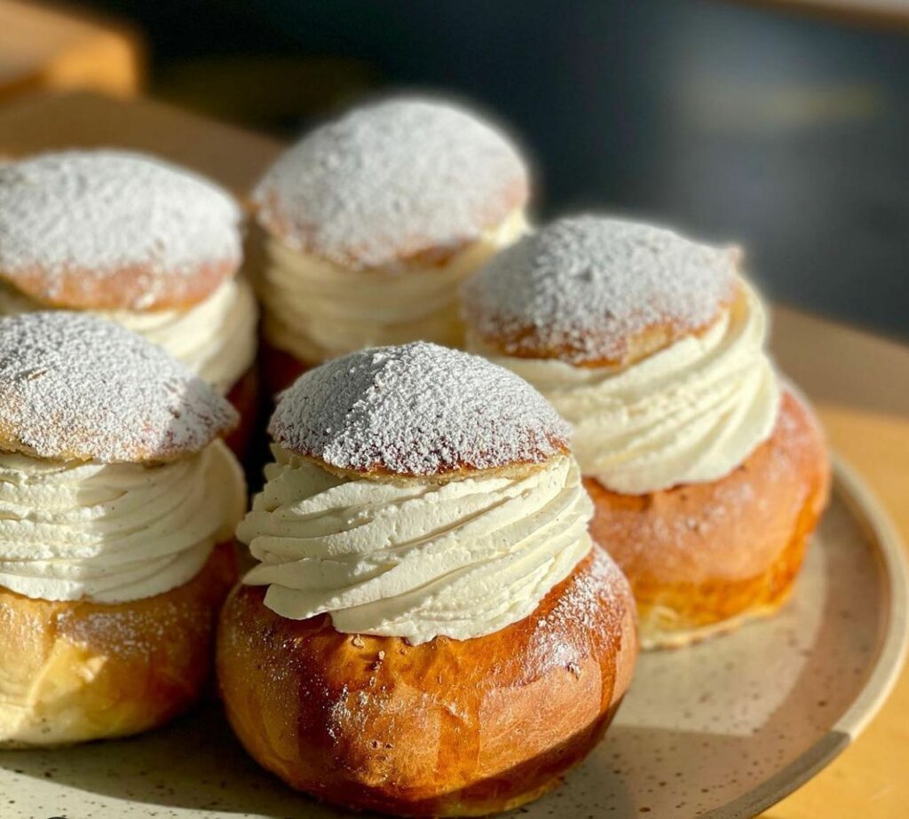 Semla, a traditional Fat Tuesday bun in Sweden, is available at Stockhome restaurant in Petaluma throughout February. (Stockhome)