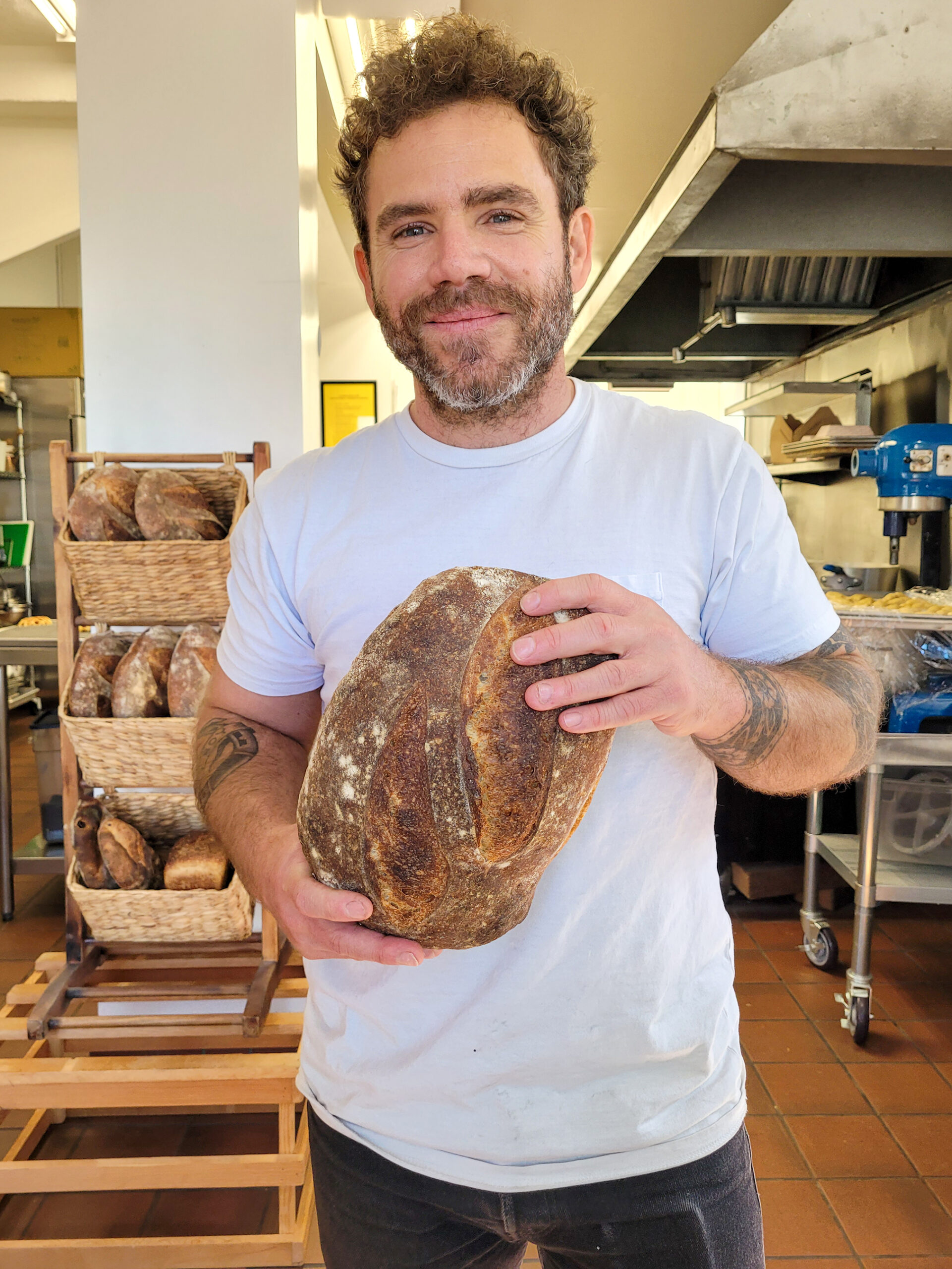 Lee Magner, owner and head baker of Sonoma Mountain Breads. (Heather Irwin/Sonoma Magazine)