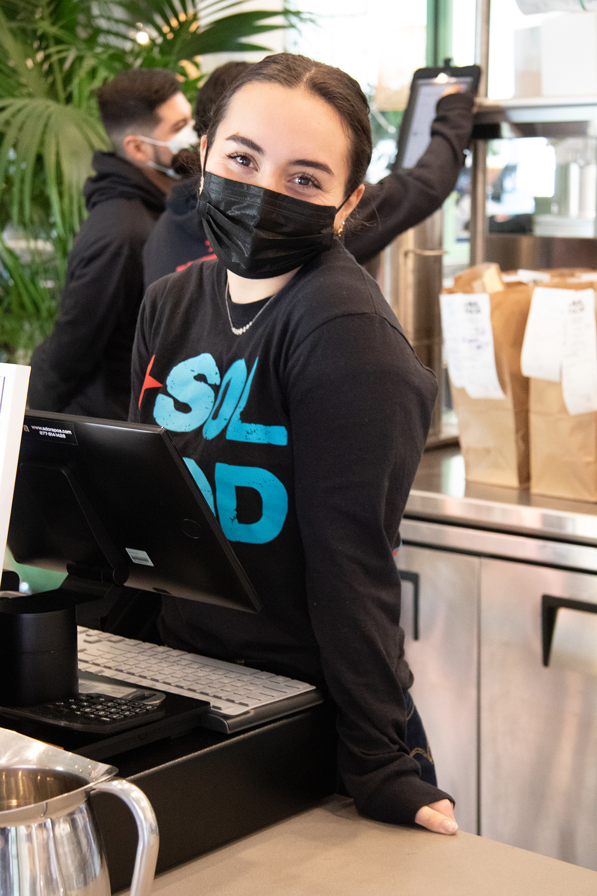 An employee at Sol Food in Petaluma. (Heather Irwin/Sonoma Magazine)